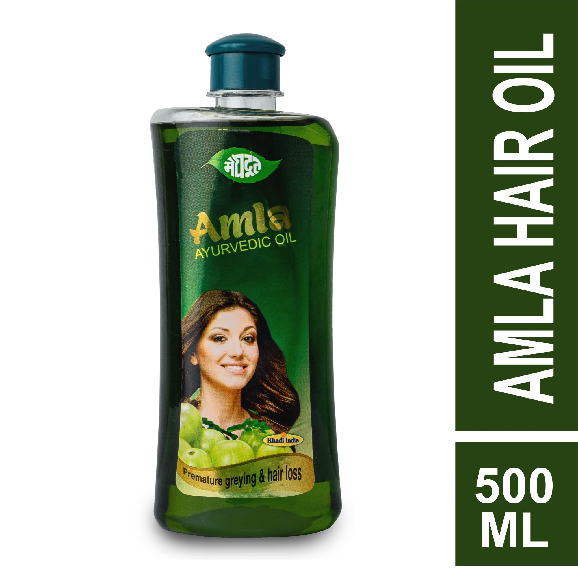 Meghdoot Amla Hair Oil - 500ml | Natural Hair Growth Treatment with Aloe Vera, Neem, Henna, Brahmi, Bhringraj & Fenugreek | Promotes Strong, Long & Thick Hair | Daily Nourishment for Dry, Damaged & Frizzy Hair | Perfect for Scalp Massage & Overnight Hair Care