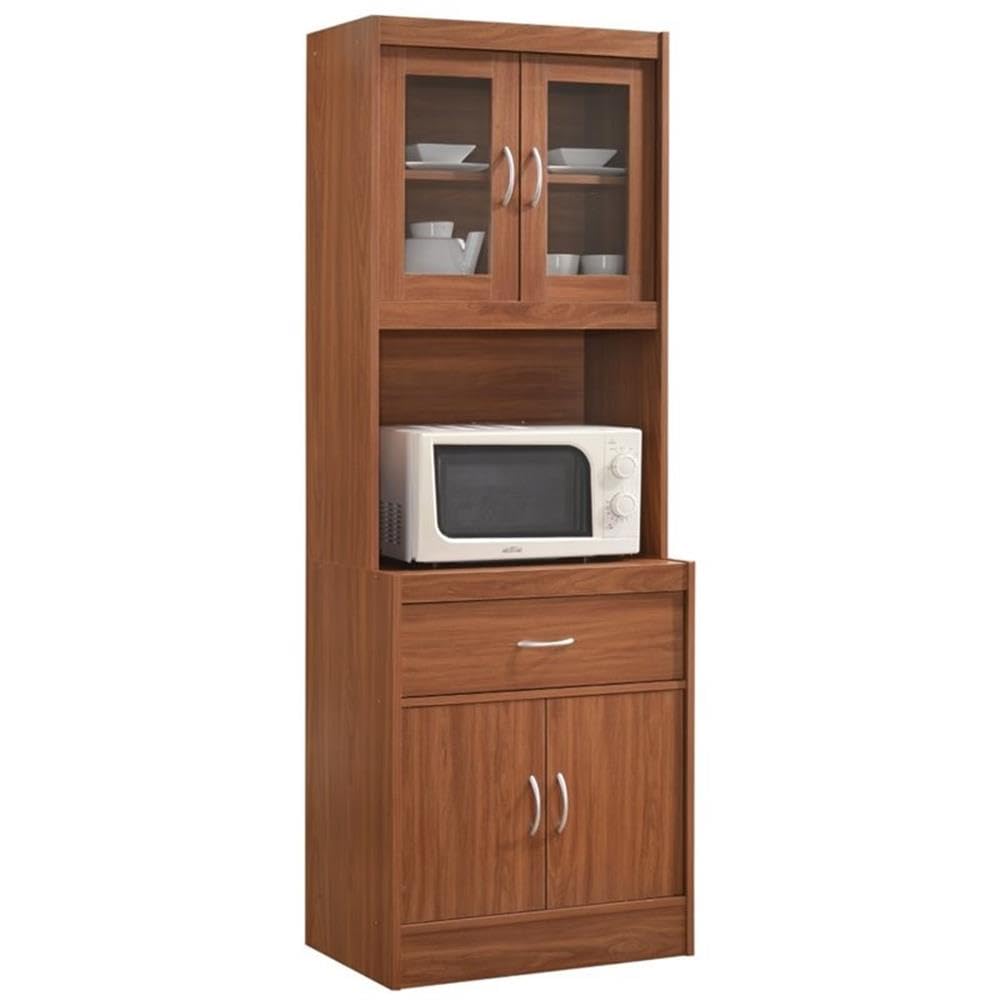 Pemberly Row Cherry Kitchen Cabinet - Elegant & Durable Storage for Modern Kitchens - Perfect for Organizing Cookware, Dishes & Pantry Items