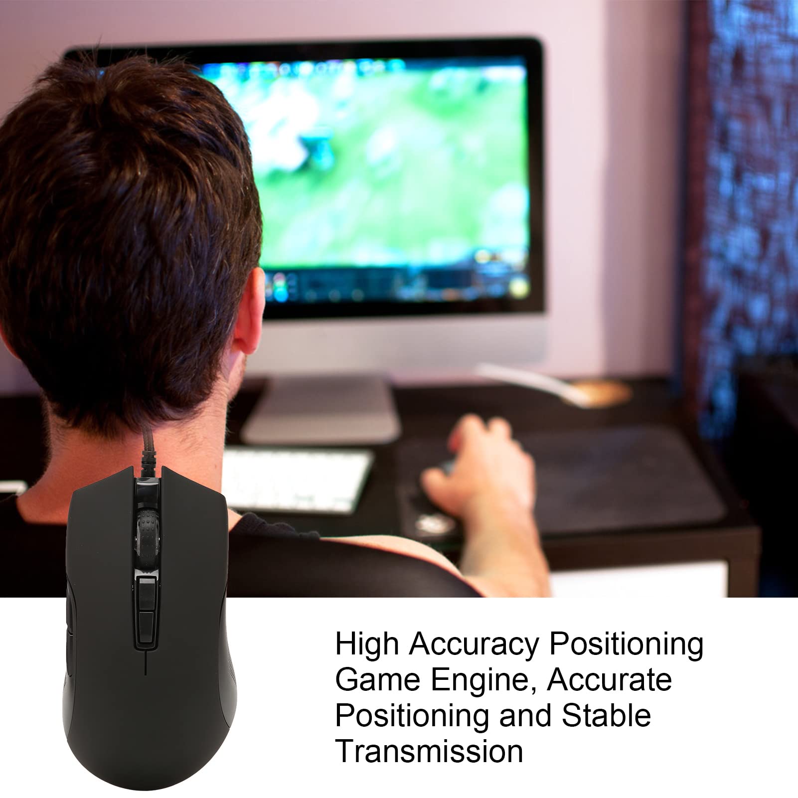 Wired Gaming Mouse with 8 Adjustable DPI & RGB Backlight - High Precision USB Plug and Play PC Gaming Mouse, Lightweight Portable Design for Wide Compatibility - Perfect for FPS, MOBA Games and Office Work