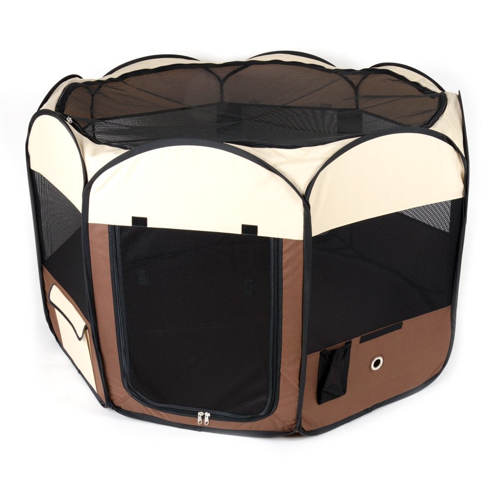 Ware Manufacturing Medium Deluxe Pop Up Dog Playpen - Portable Pet Exercise Pen for Small to Medium Dogs - Indoor & Outdoor Use for Training, Playtime, and Travel