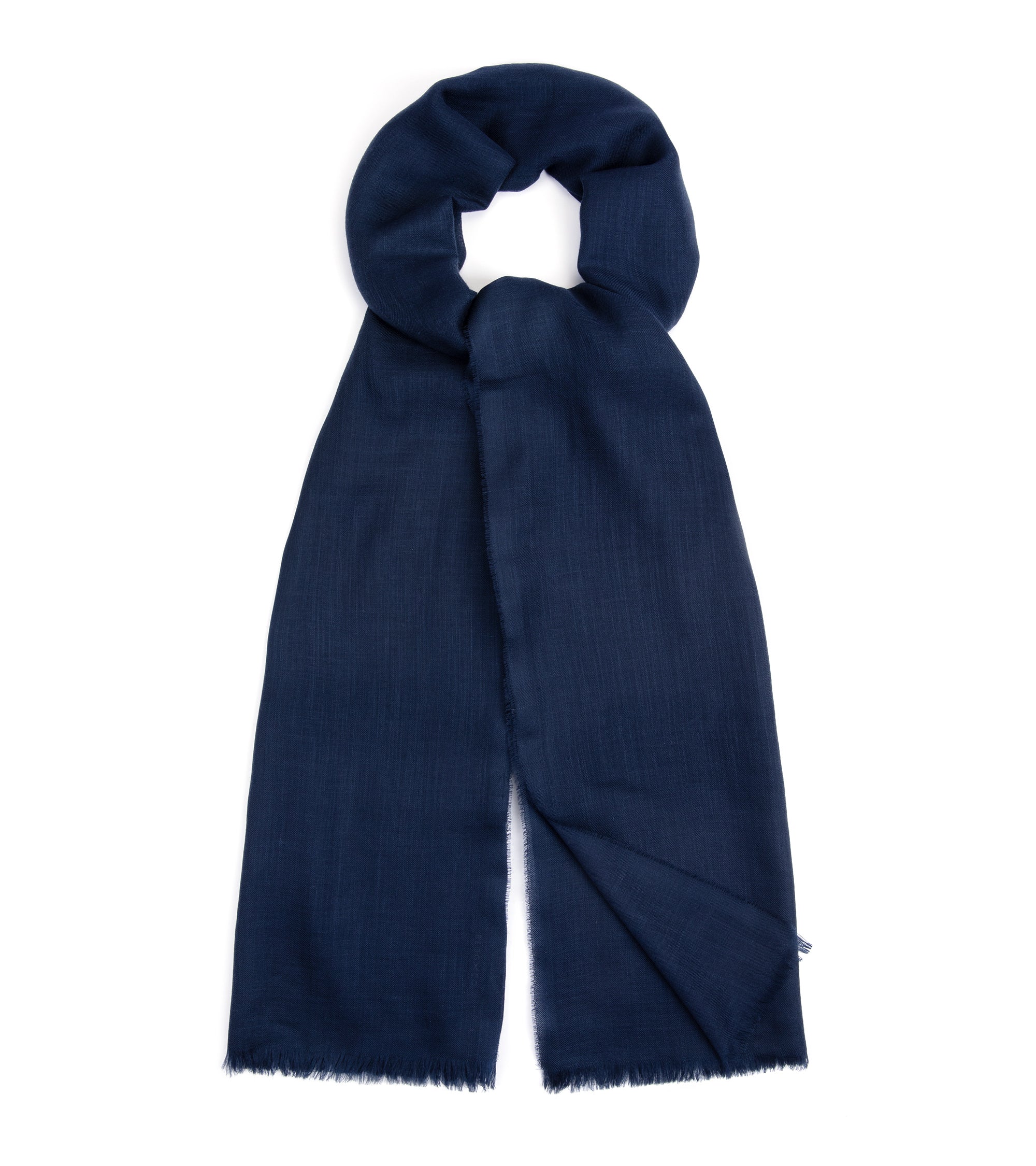 Begg Wispy Solid Cashmere Scarf - Navy Blue Luxury Winter Wrap for Women & Men - Perfect for Cold Weather, Travel & Gift Giving