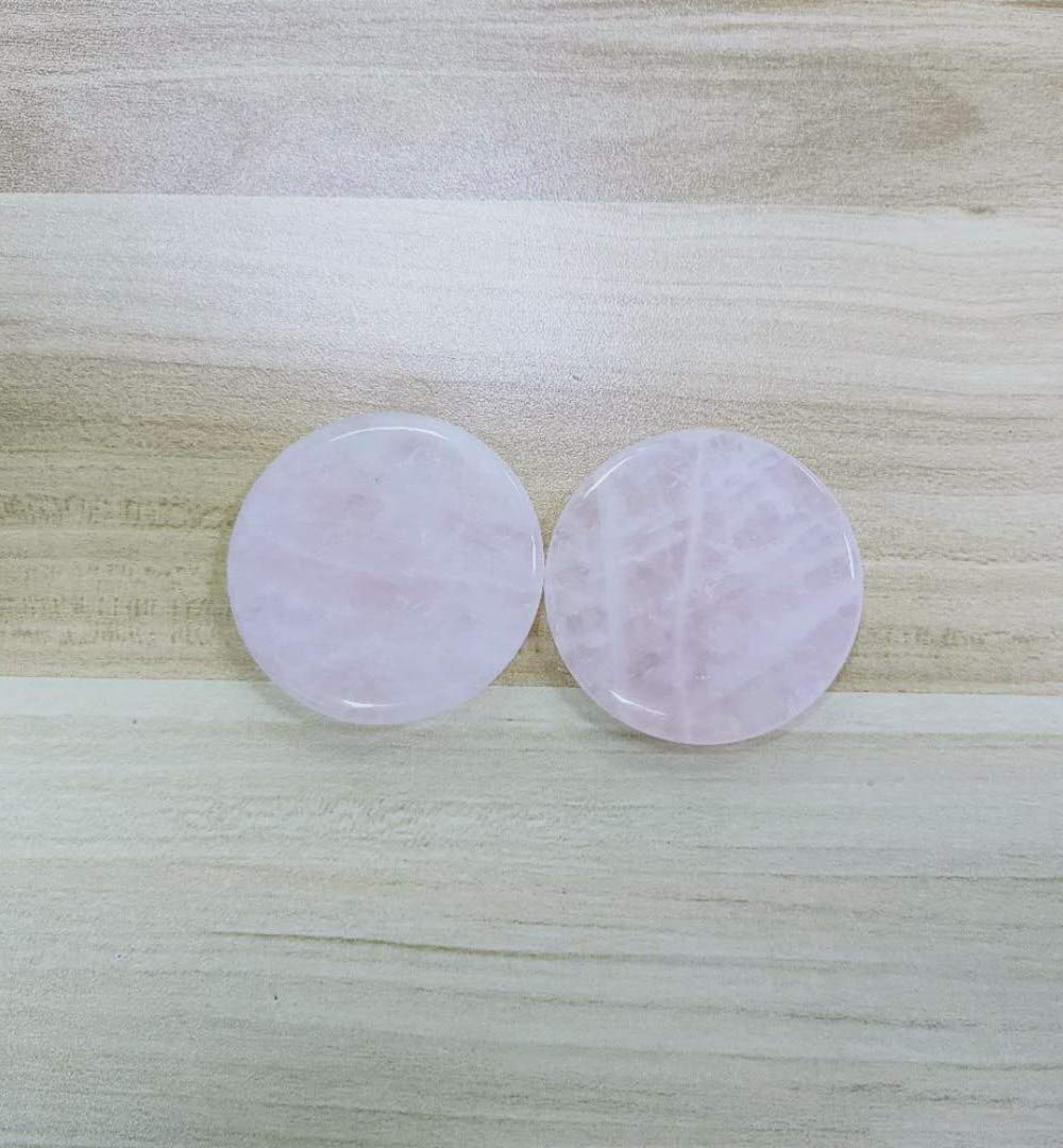 2 PCS 2 Inch Round Eyelash Extension Pink Jade Stone Glue Pallet - Professional Fake Eyelash Makeup Tool for Lash Artists | Perfect for Salon, Spa & Home Use