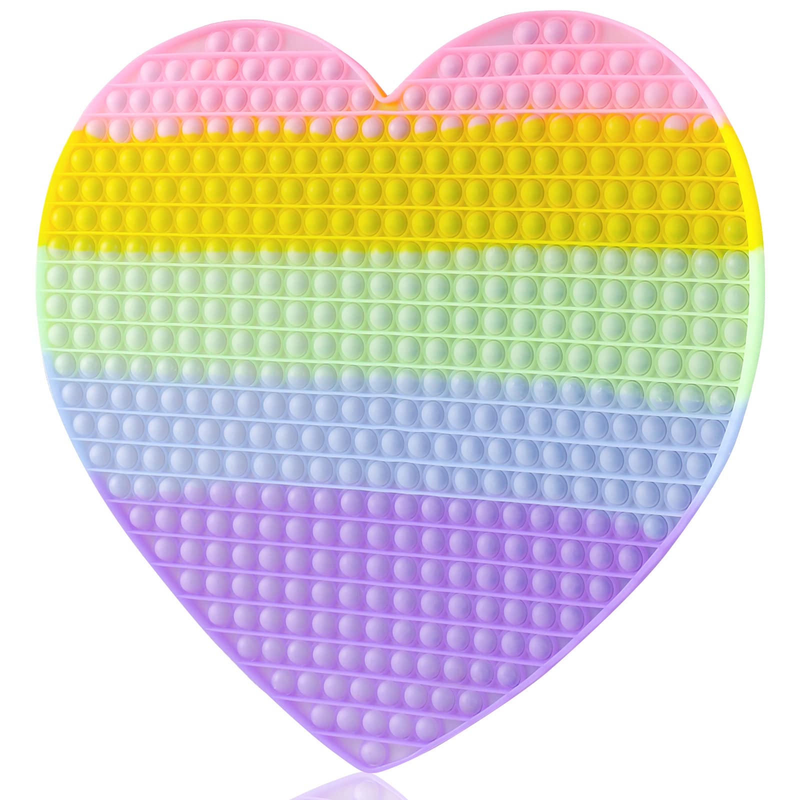 460 Bubbles Big Sensory Toy for Kids & Adults - 19 Inch Jumbo Bubble Fidget Toy, Giant Heart Macaron Stress Relief Gift for Boys & Girls - Perfect for Anxiety Relief, Autism Therapy & Classroom Rewards