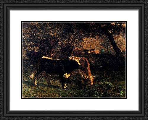 Black Ornate Wood Frame with Double Matting