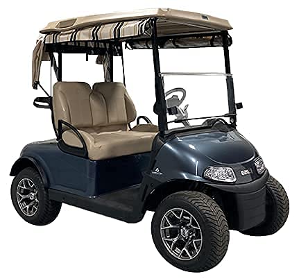 Premium Golf Cart Cover for EZGO RXV - 3-Sided Track Style Waterproof Cover Made of Marine Grade Vinyl - Fits Golf Bags, Utility Box & Rear Seats - Perfect for Outdoor Storage & Course Protection
