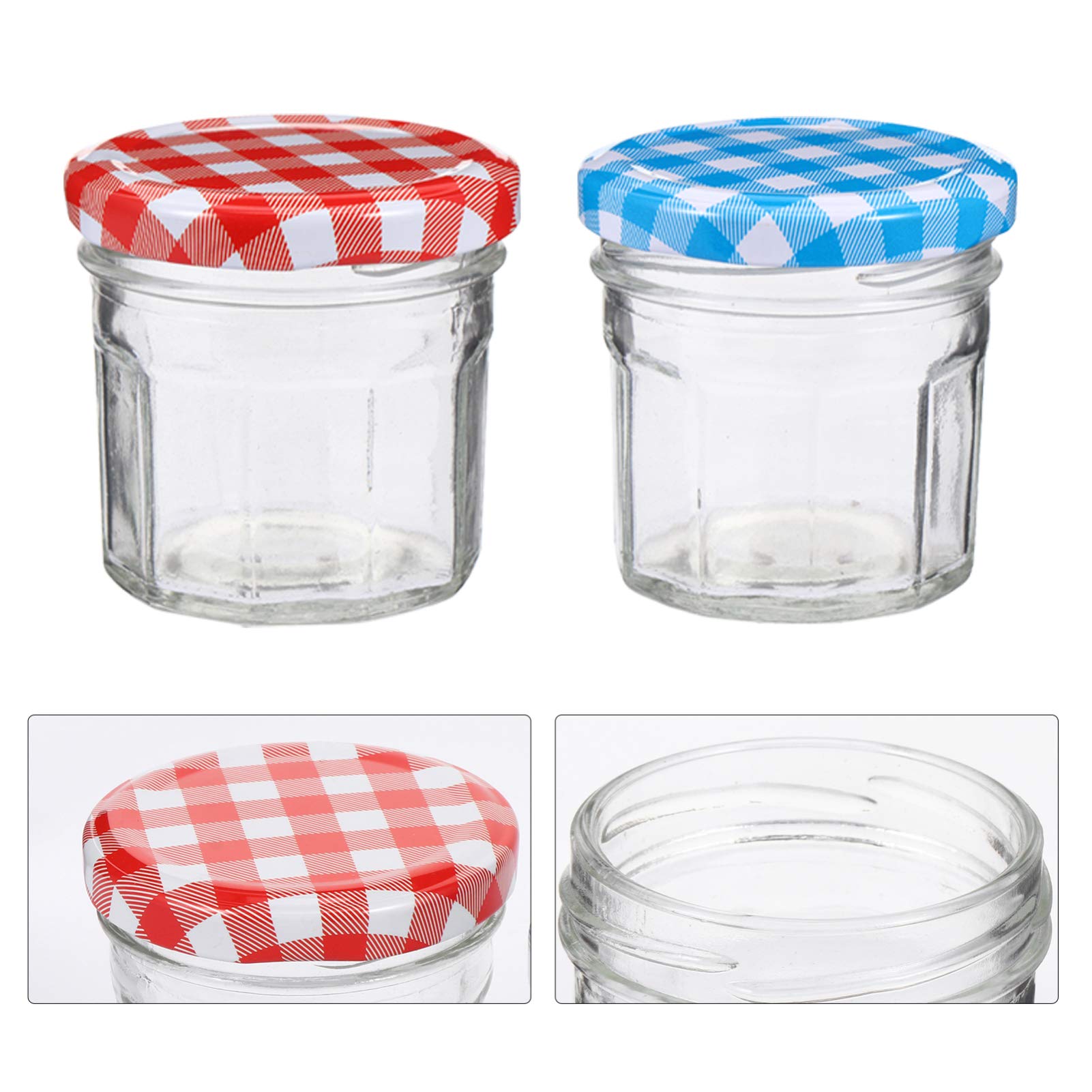 12-Piece Glass Jar Set - Airtight Food Storage Containers for Honey, Jam, Candy & More - Perfect for Kitchen Pantry Organization & Gift Packaging
