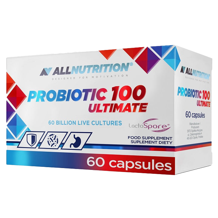 AllNutrition Probiotic 100 Ultimate - 60 Capsules for Digestive Health & Immune Support | Daily Gut Wellness Supplement for Men & Women