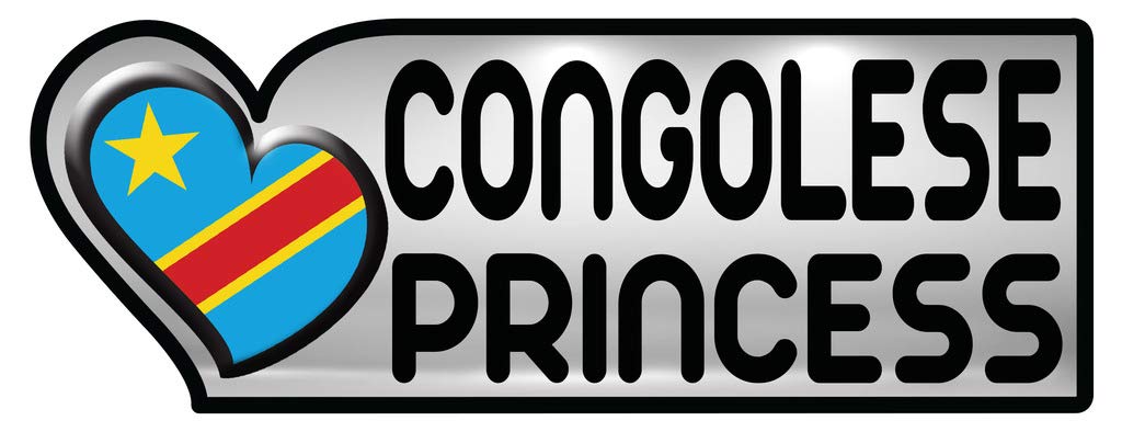 Congolese Congo Princess Country Flag Sticker - 3x8.5 Inch Bumper Decal for Cars, Laptops & Travel Accessories | Patriotic Gift Idea