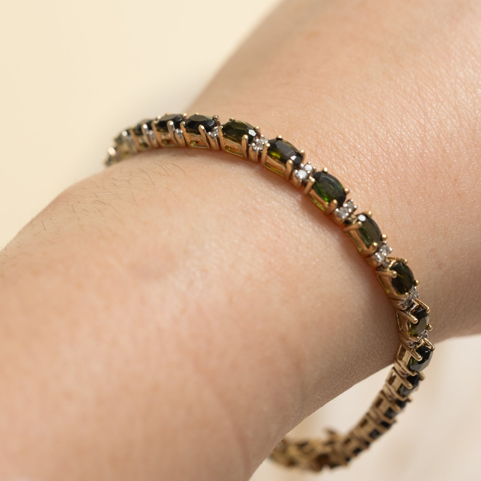 6.00ctw Tourmaline & Diamond Eternity Bracelet for Women | 0.30ctw Genuine Gemstone Tennis Bracelet | Elegant Jewelry Gift for Anniversary, Birthday & Special Occasions | Perfect for Weddings, Parties & Everyday Wear