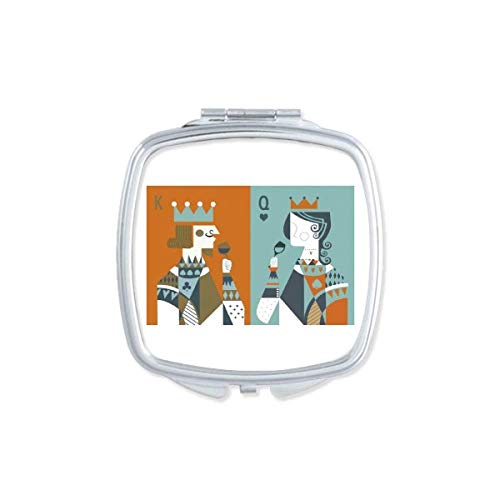 DIYthinker Playing Cards - K Q Pattern Mirror Compact Pocket Makeup Glass (Double Sided, Portable) - Perfect for Travel, Cosmetics Touch-ups & Party Games Accessories