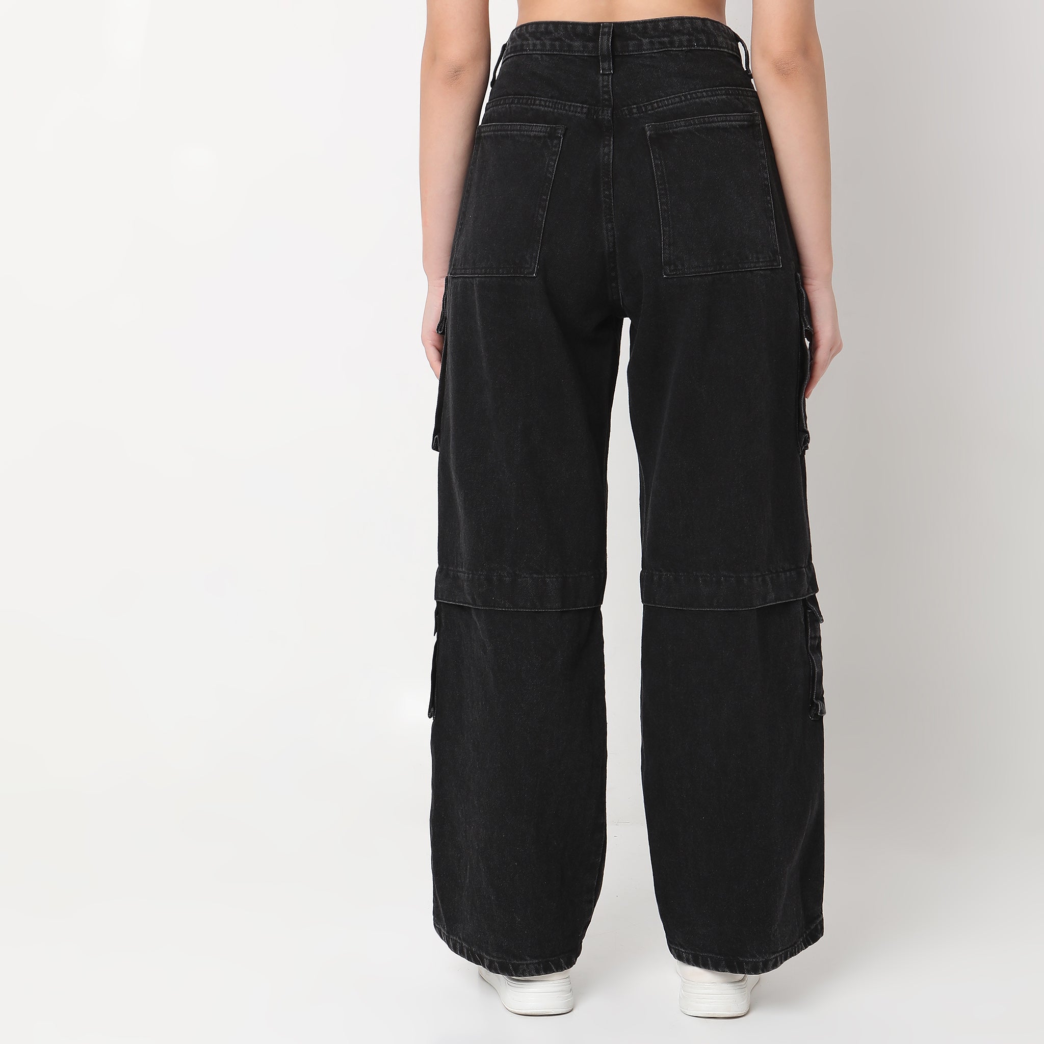 Cargo Fit High Rise Jeans for Women - Stretchy Slim Bootcut Denim Pants for Work & Casual Wear | Comfortable Everyday Office & Weekend Outfit