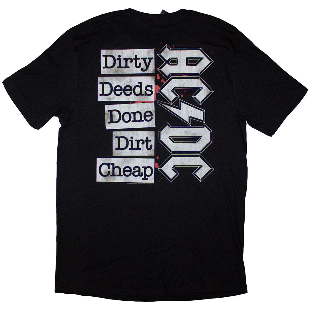 AC/DC Band T-Shirt with Mini Logo - Dirty Deeds Done Dirt Cheap Graphic Tee for Rock Music Fans | Perfect for Concerts, Parties & Casual Wear