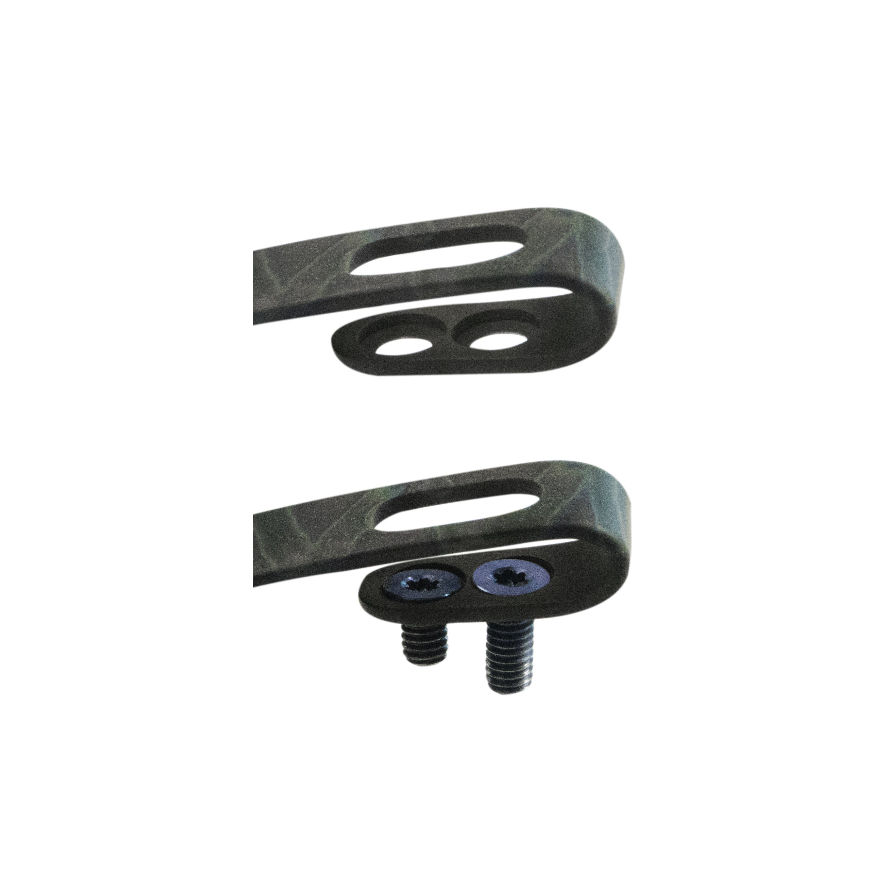 Kubey Titanium Deep Carry Reversible Pocket Knife Clip - 2 Pack with 4 Screws - Flame/Blue Finish (KH028) - Perfect for EDC, Camping & Outdoor Activities