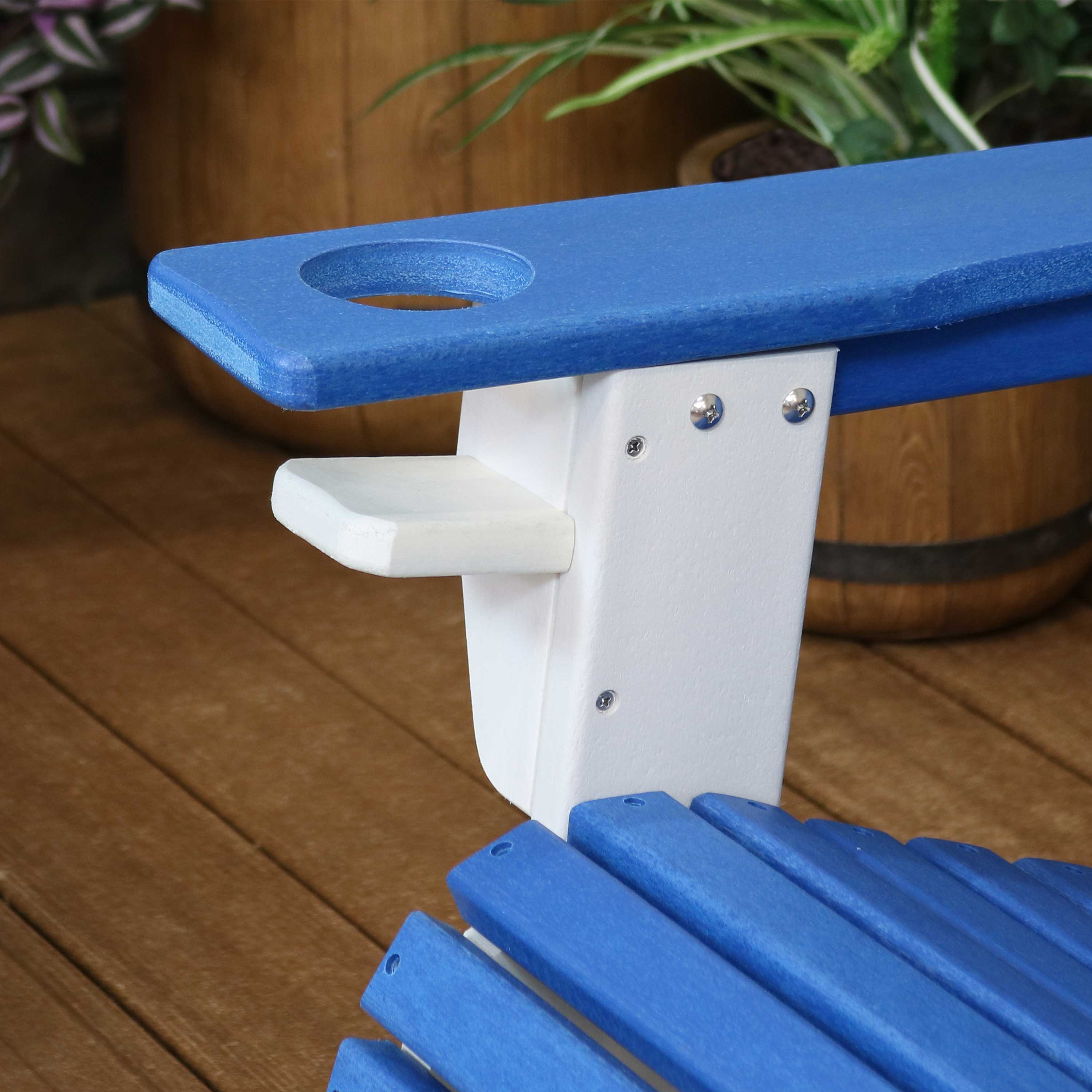Premium Sunnydaze All-Weather 2-Tone Outdoor Adirondack Chair with Cup Holder - Durable Patio Furniture for Garden, Poolside & Backyard Relaxation