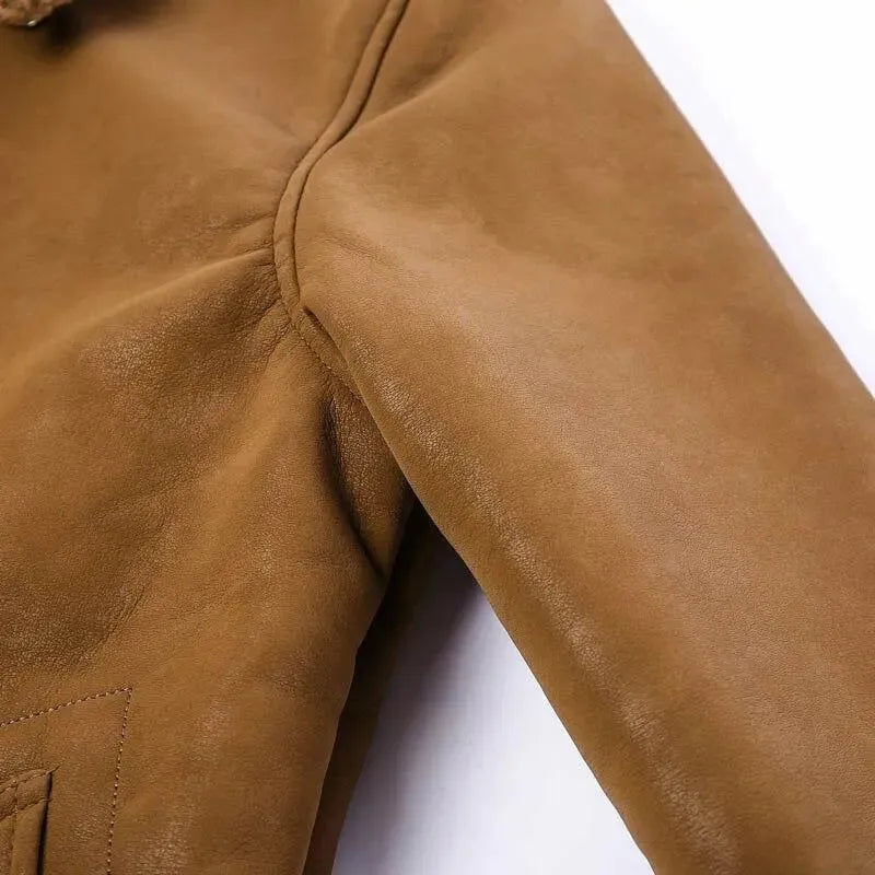 Premium Swedish Men's Suede Leather Jacket - Classic Vintage Biker Style for Casual Wear & Outdoor Adventures