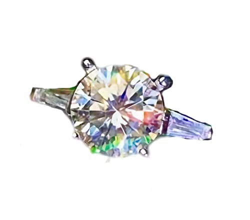 1/2/3 Carat Shining Moissanite Ring - White Gold Plated Sterling Silver Engagement & Cocktail Ring for Women | Forever One Moissanite | Perfect for Proposals, Weddings, Anniversaries & Special Occasions