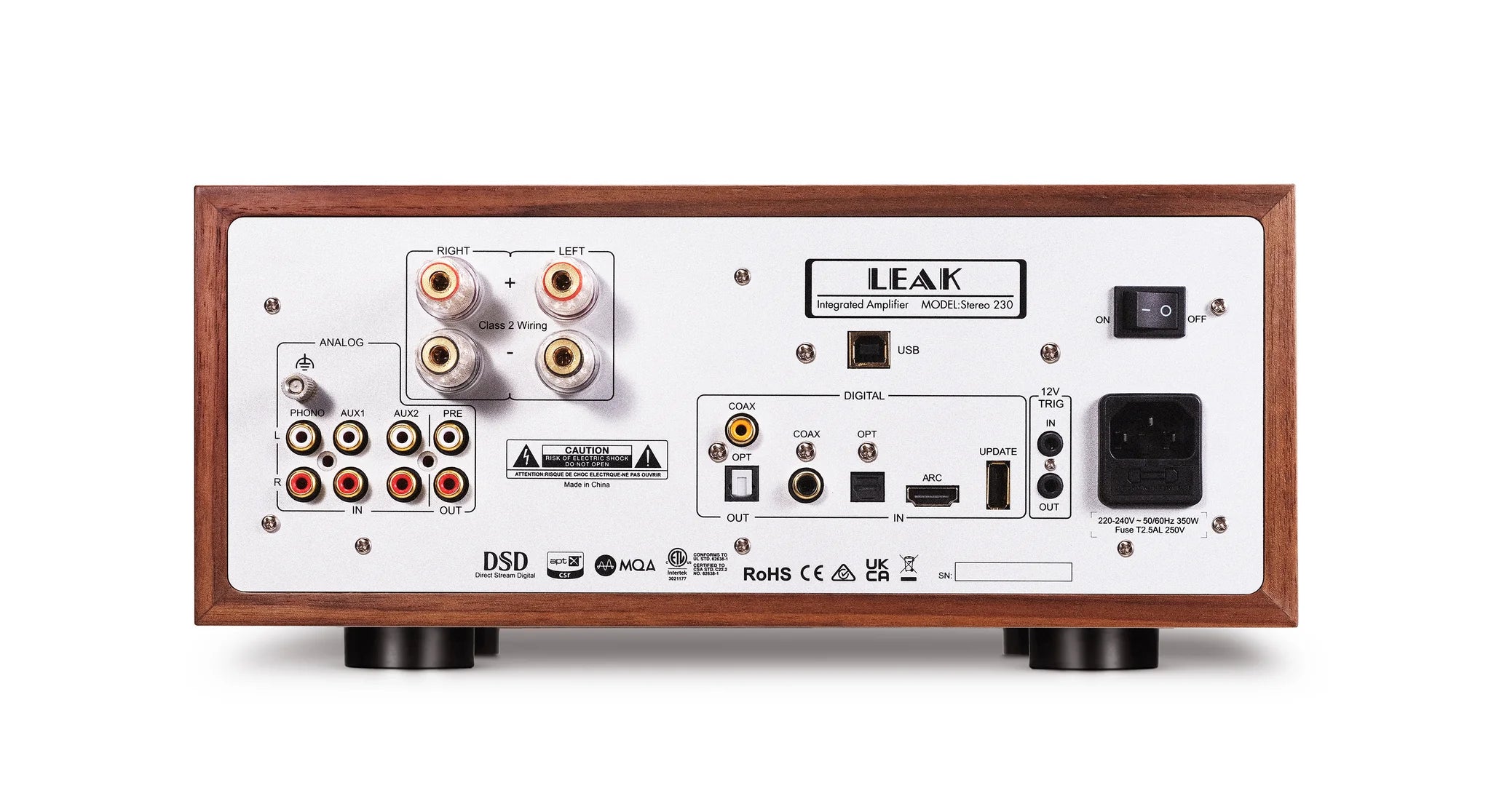 LEAK Stereo 230 Integrated Amplifier - High Fidelity Audio System with Walnut Finish | Perfect for Home Theater & Music Listening
