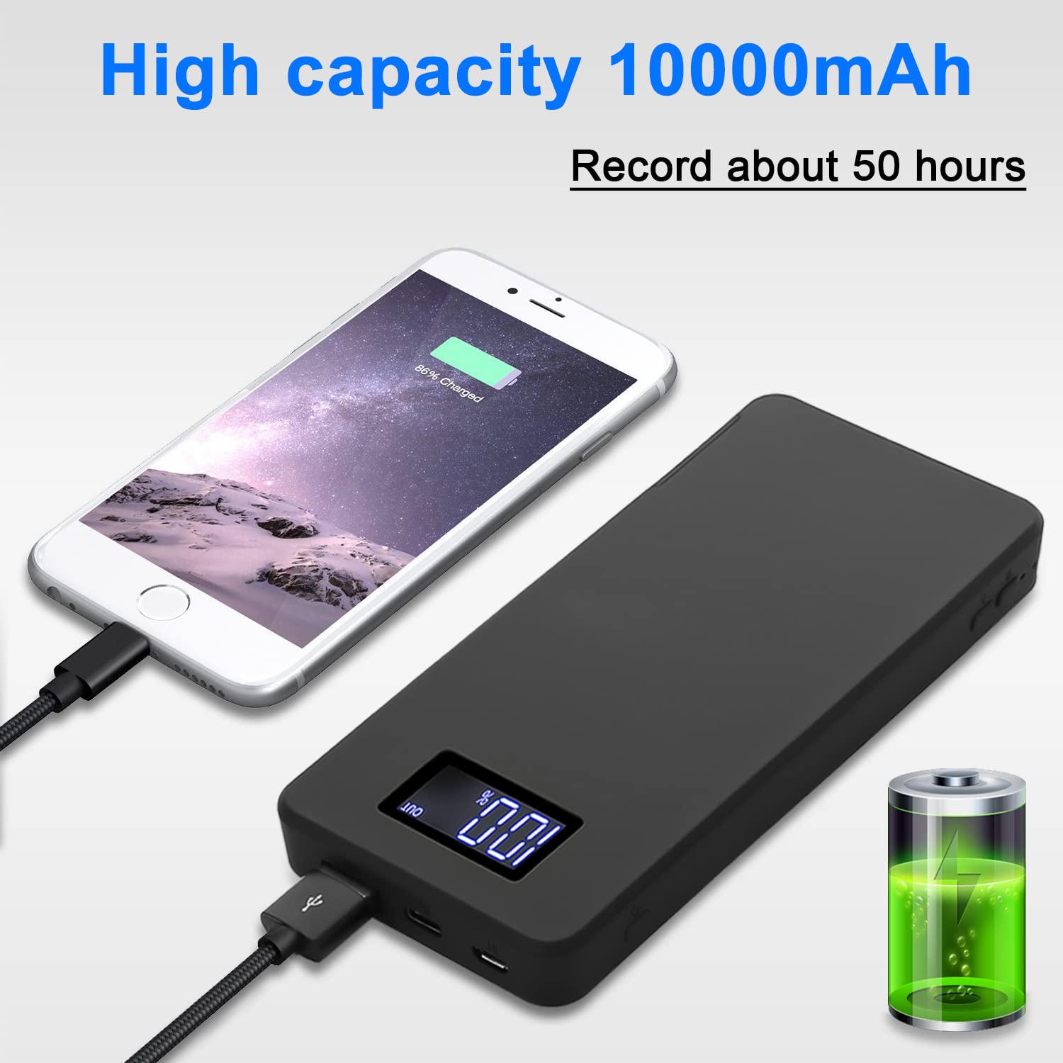 Spy Camera 64GB 10000mAh - HD 1080P Hidden Camera with Motion Detection, Night Vision & Gravity Sensor - Portable Covert Security Cam for Home, Office & Nanny Monitoring - No App Needed