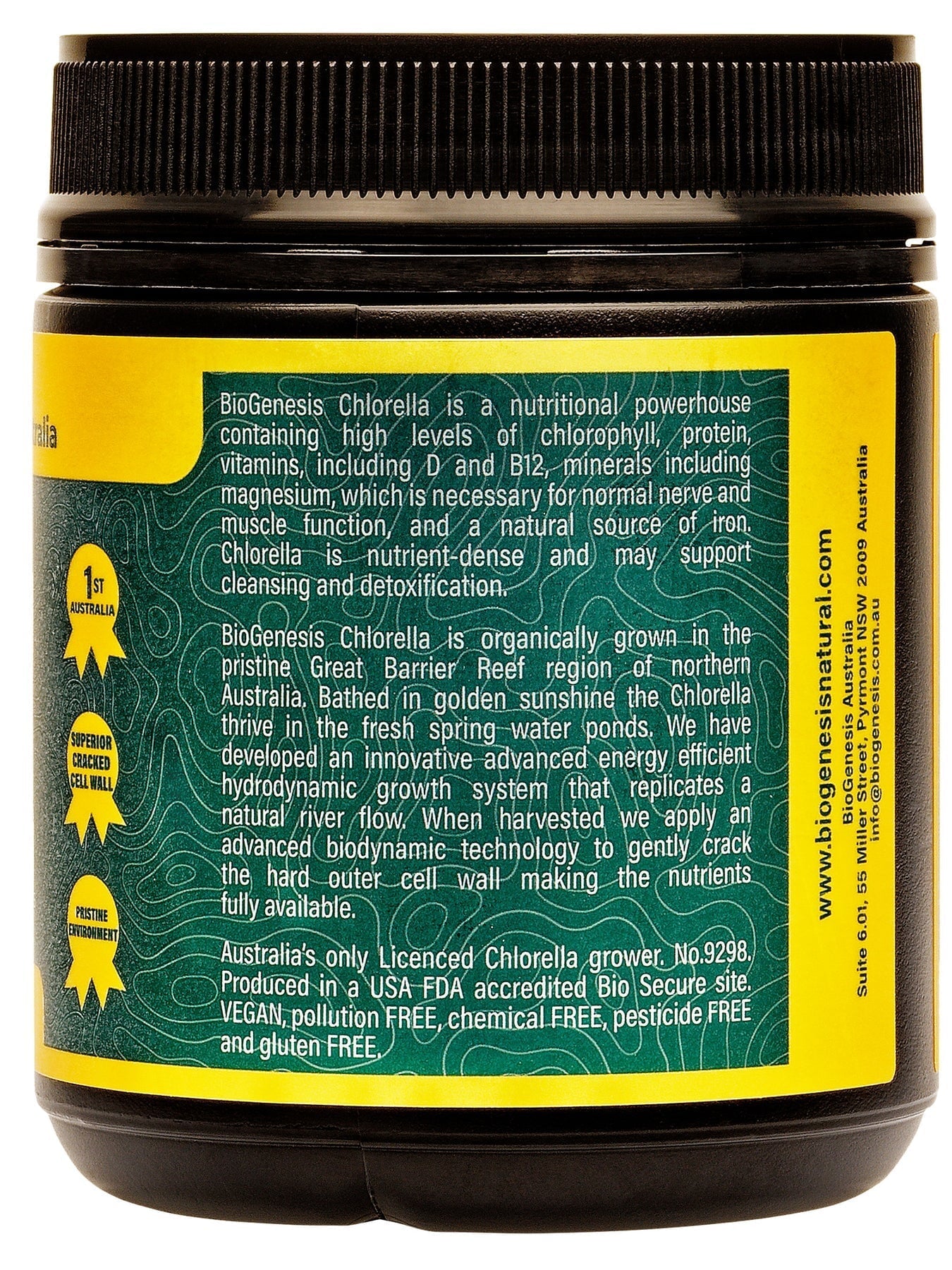 Biogenesis Australian Organic Chlorella Powder 200g - Premium Superfood for Detox, Energy Boost & Immune Support | Perfect for Smoothies, Juices & Wellness Routines