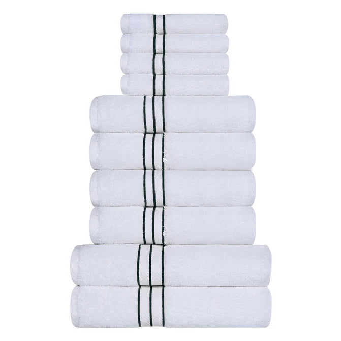 Premium 10-Piece Turkish Cotton Towel Set - Ultra Plush, Highly Absorbent Bath Towels for Spa, Gym & Luxury Home Use