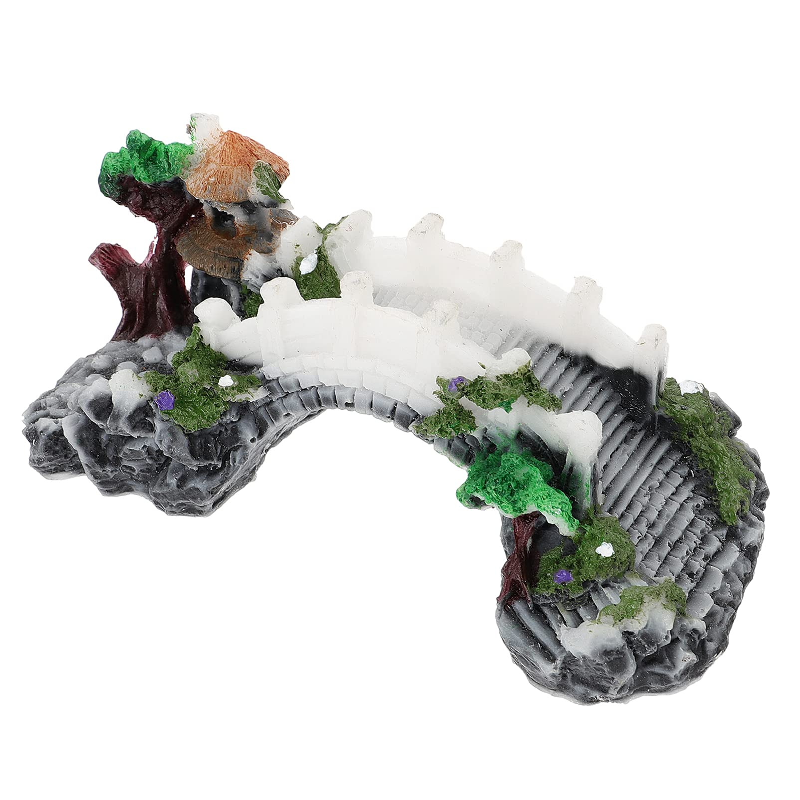Balacoo Chinese Style Fairy Garden Bridge - Resin Aquarium Decoration for Fish Tank, Reptile Hiding Cave & Miniature Landscape | Perfect for Fairy Gardens, Terrariums & Home Decor
