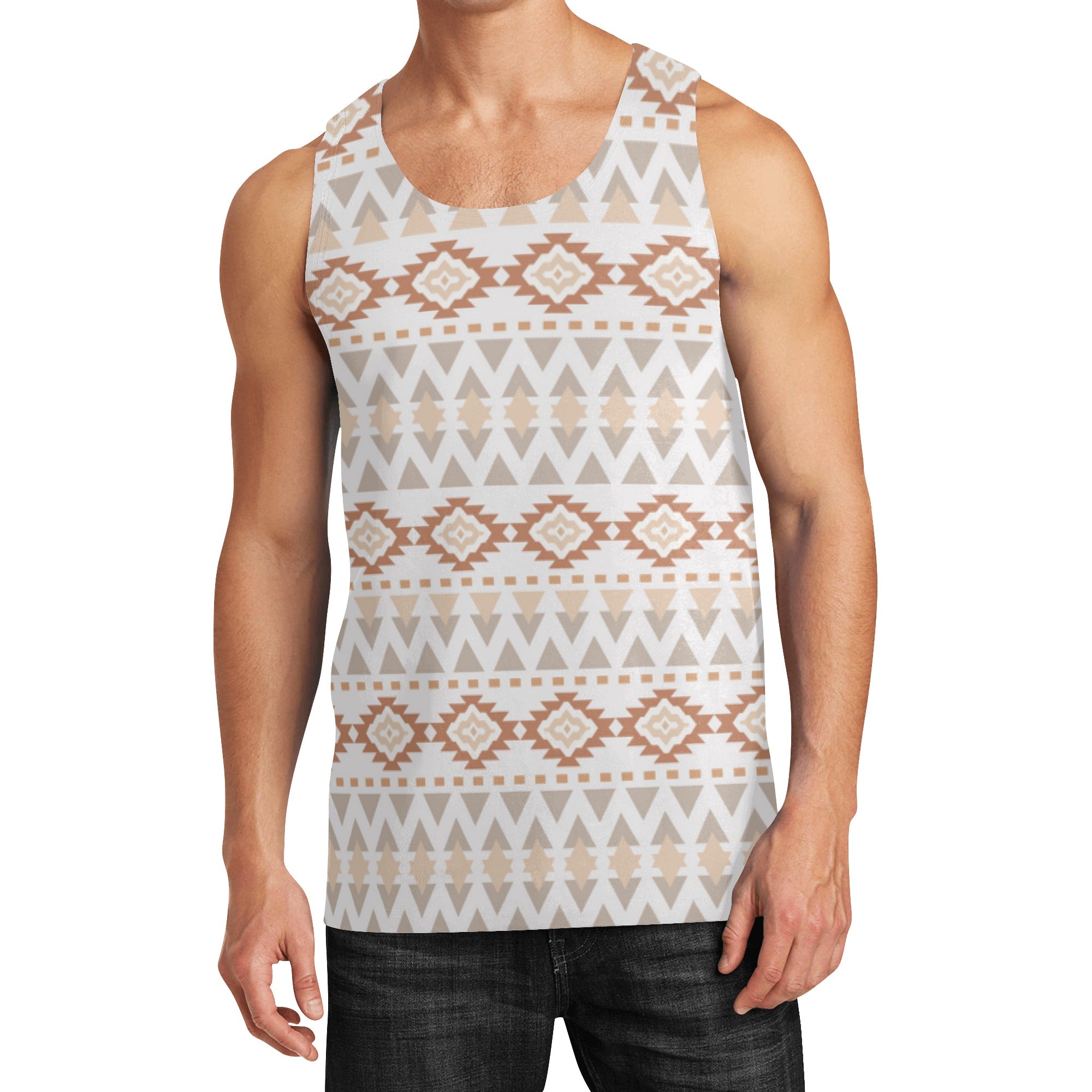 Boho Men's Tank Top - Southwestern Muscle Tee Shirt for Summer | Casablanca Pass | Perfect for Beach, Festival & Casual Wear