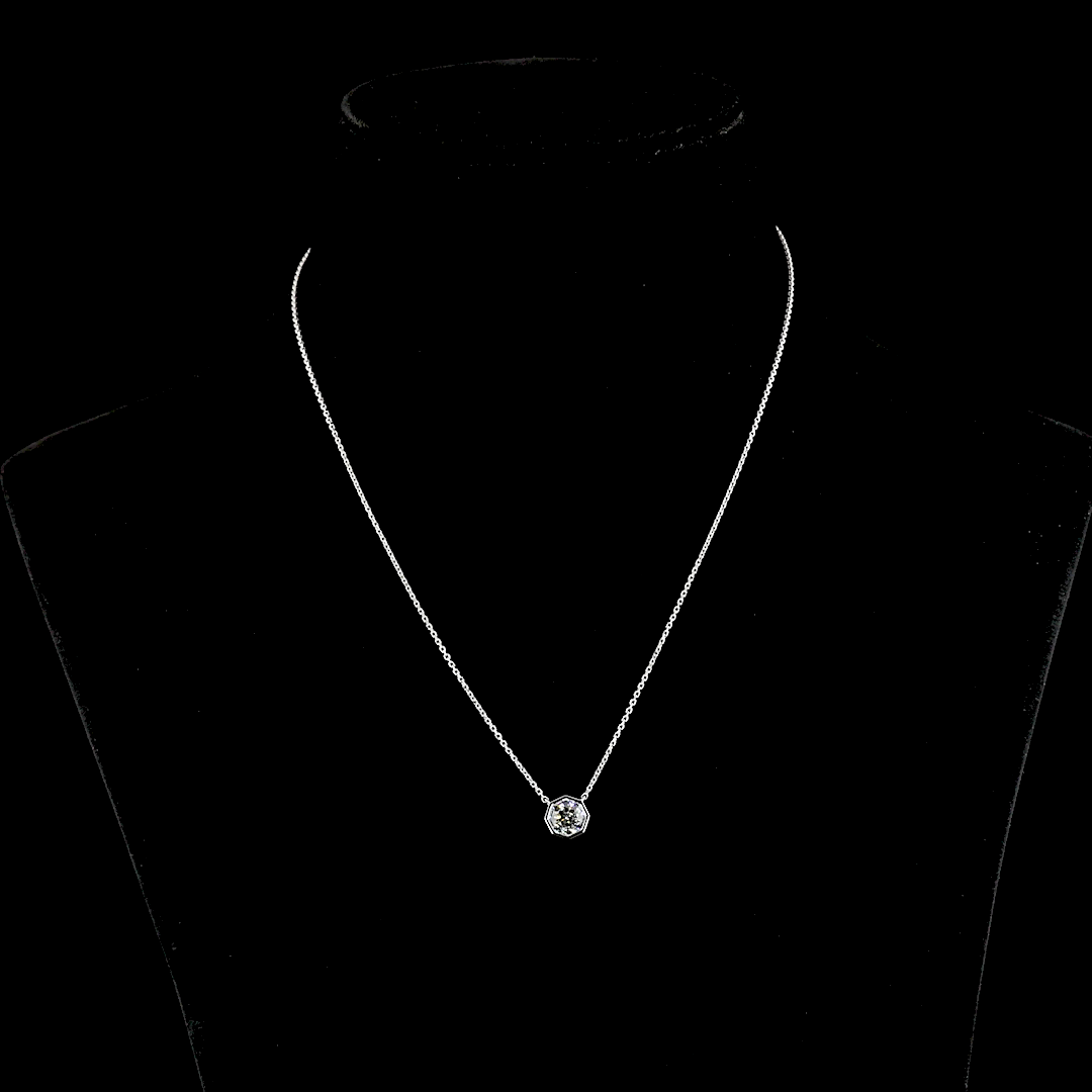 1.02 Carat Lab Grown Octagon Nova F VS2 Diamond Pendant in 14K White Gold - Elegant Solitaire Necklace for Women, Perfect for Weddings, Anniversaries & Special Occasions