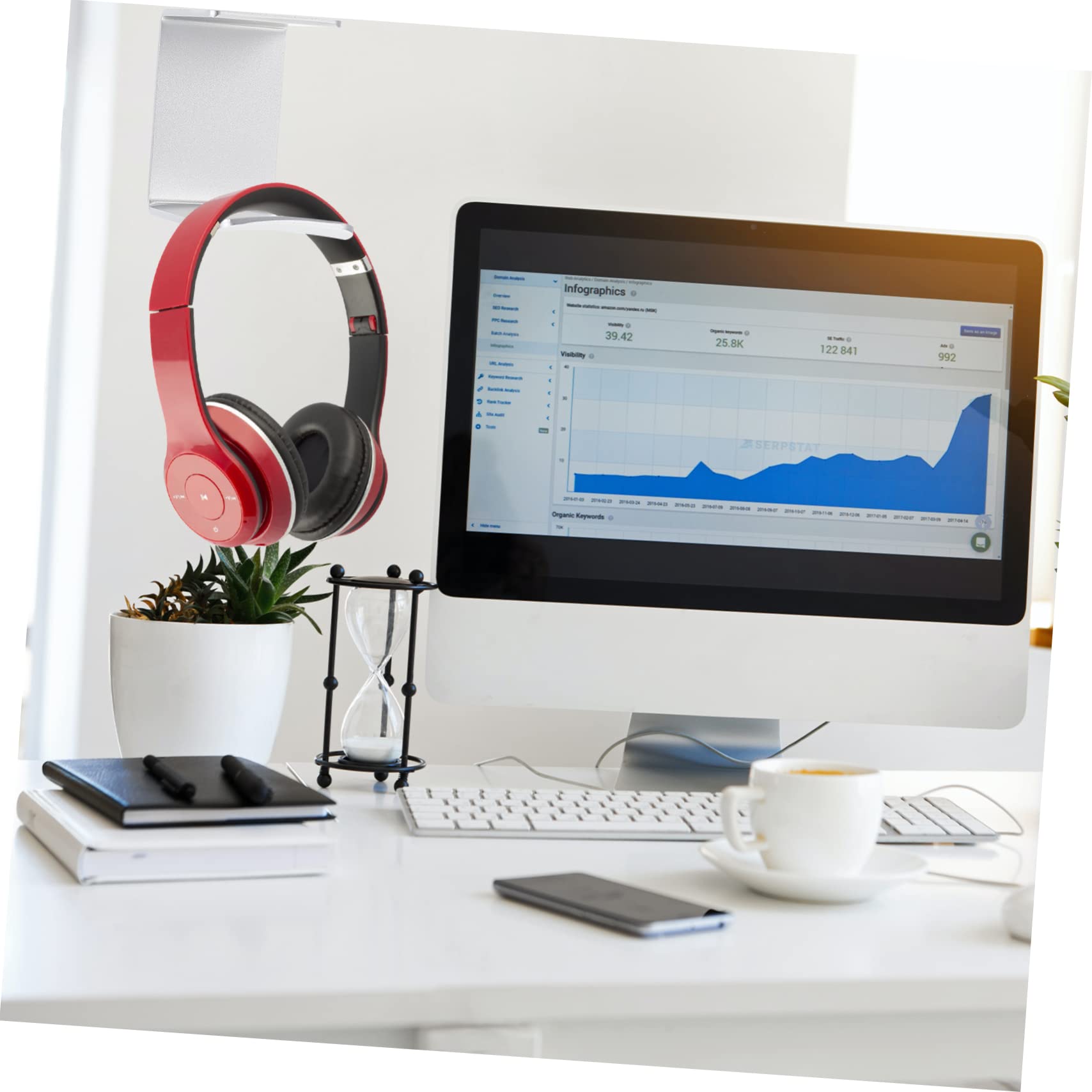 Premium Aluminum Alloy Headphone Stand - Healeved 3-Pack Elegant Headset Holder for Gaming & Office - Organize Desk & Protect Headsets - Perfect for Workstations, Gaming Setups & Home Offices