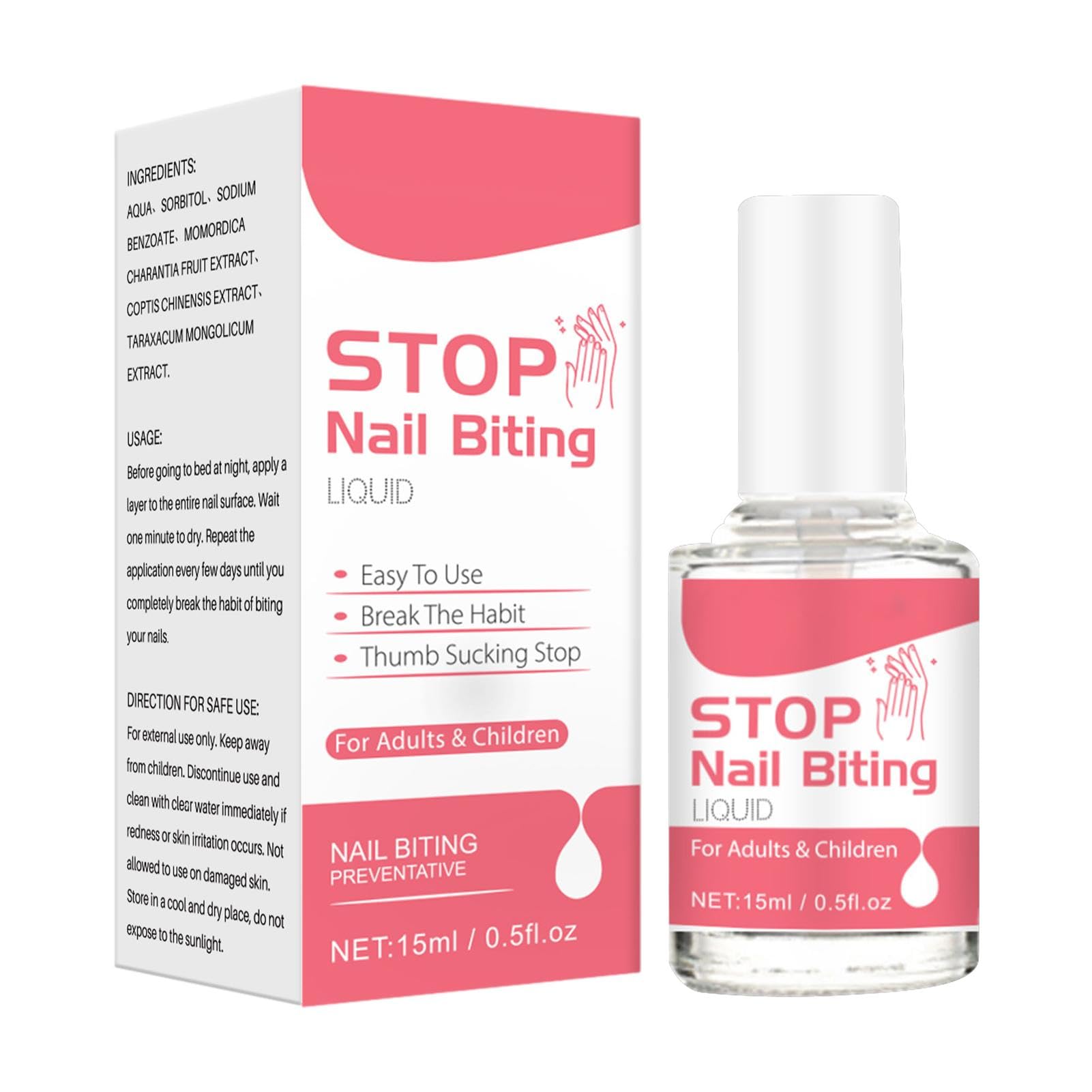**15ML Anti Nail Biting Polish for Kids & Adults – Bitter Nail Biting Prevention Treatment, Stop Thumb Sucking Deterrent Liquid for Healthy Nail Care – Perfect for Home, School & Travel Use**