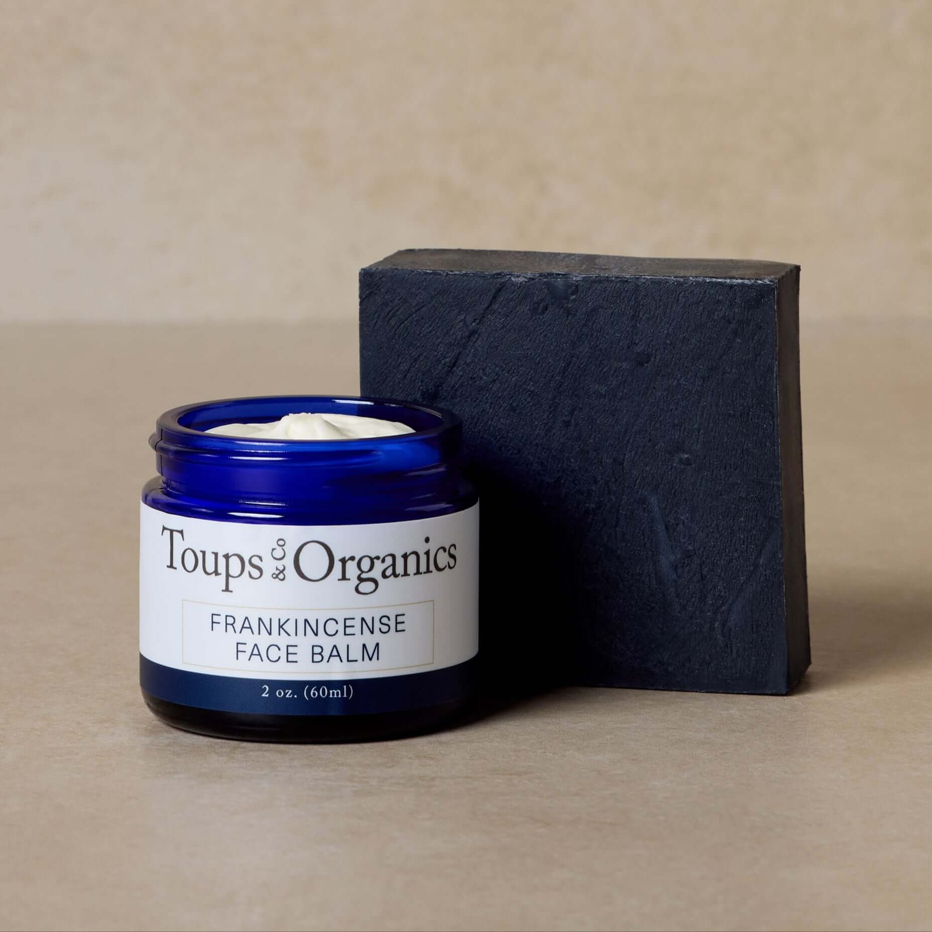 Organic Frankincense Face Balm & Activated Charcoal Soap Set - Natural Skincare for Acne & Blackheads - Perfect for Daily Cleansing & Nighttime Moisturizing Routine