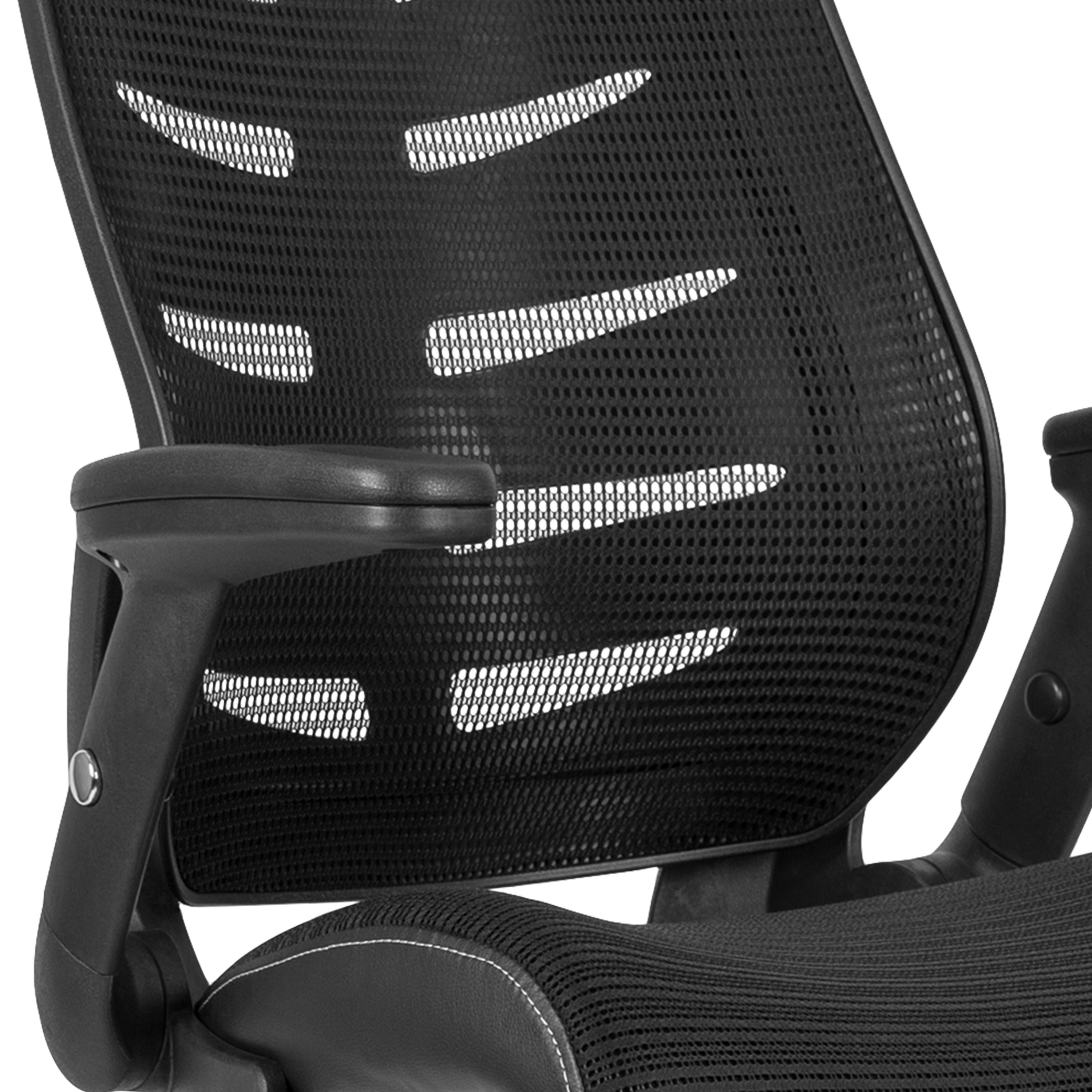 FLASH Kale High Back Ergonomic Drafting Chair - Adjustable Mesh Spine Support, Foot Ring & Flip-Up Arms - Perfect for Office, Gaming & Home Workspaces