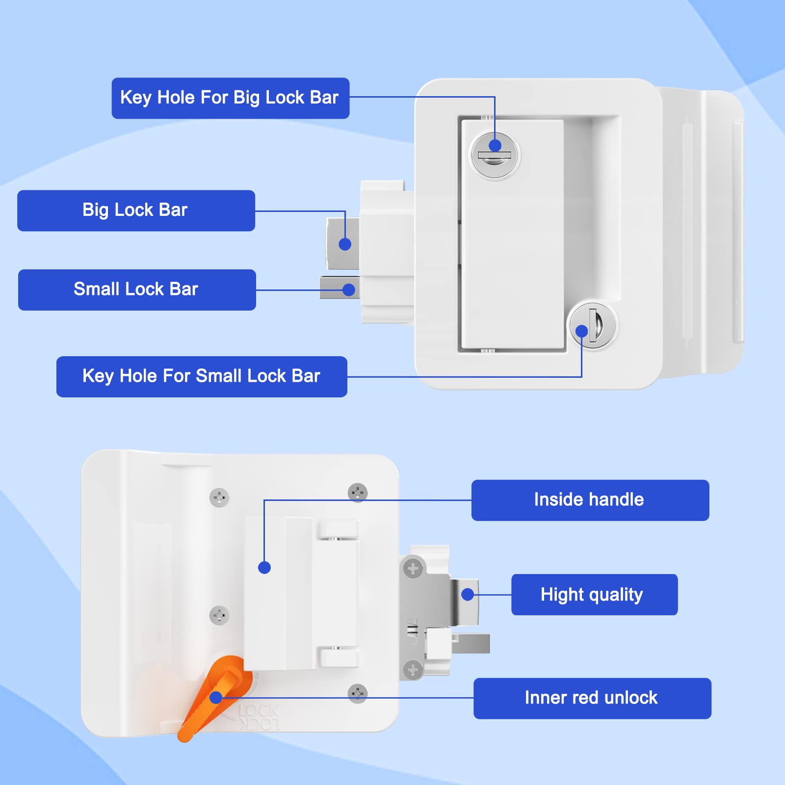 Upgraded Chrome RV Door Lock RL001 - Heavy Duty Paddle Deadbolt Camper Door Latch Replacement Kit for Travel Trailers, Horse Trailers & Cargo Haulers | Secure Entry for Campers, Trailers & Mobile Homes