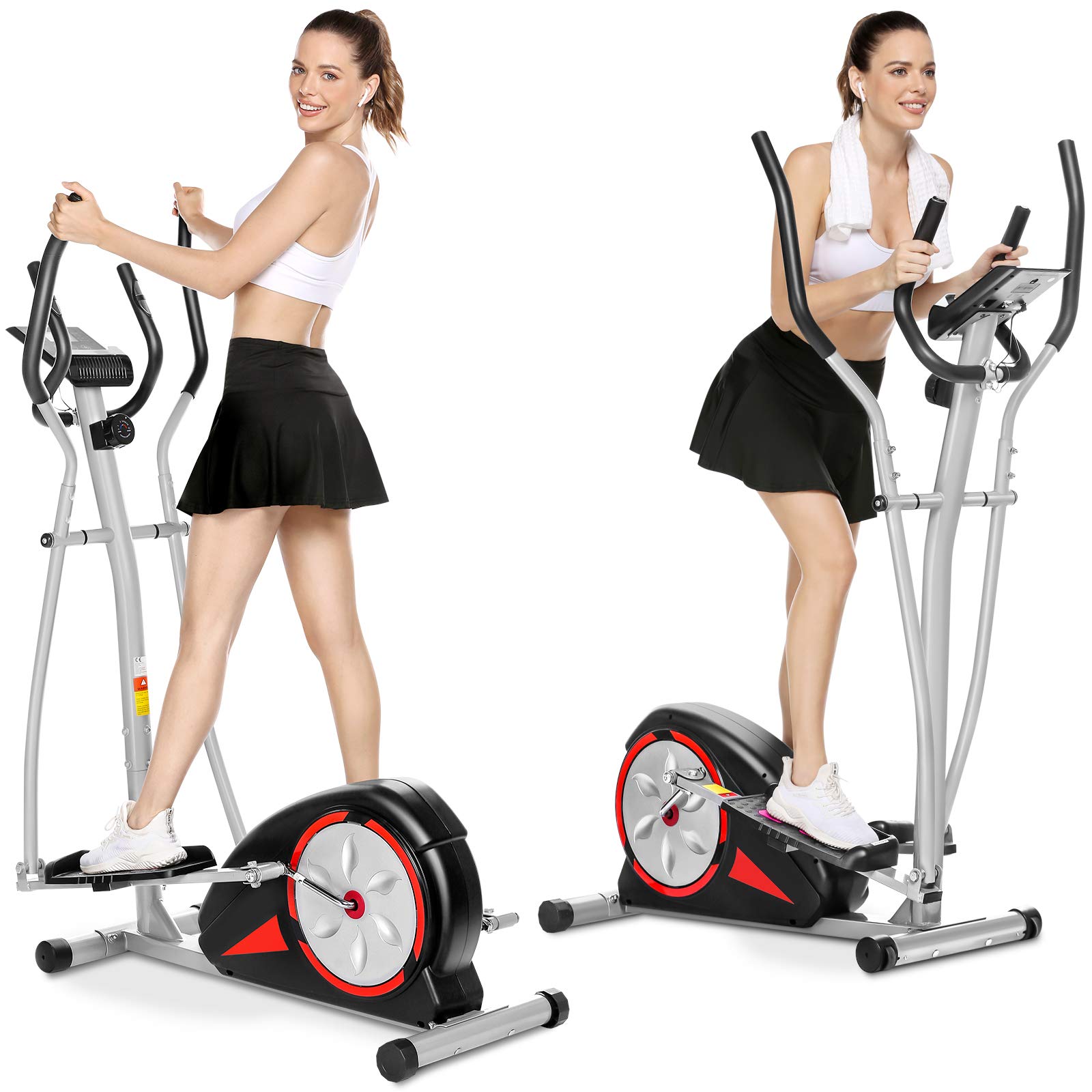 Magnetic Elliptical Trainer for Home - LCD Display, Smooth & Quiet Operation with Pulse Rate Grips | Perfect for Cardio Workouts, Weight Loss & Low-Impact Home Fitness