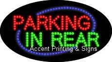 High Impact Parking in Rear LED Sign - Energy Efficient Flashing & Animated Light for Storefronts, Driveways & Business Parking Lots