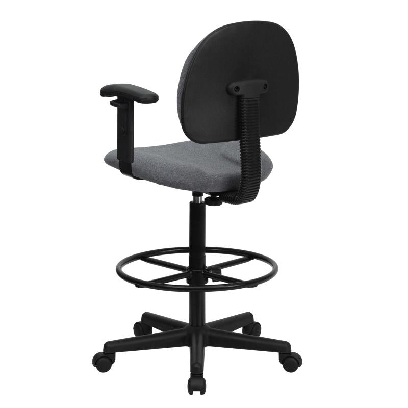 FLASH Patterned Fabric Drafting Chair BT 659 - Adjustable Height Office Chair for Artists, Architects & Designers - Ergonomic Stool for Drafting Table, Studio & Workspace