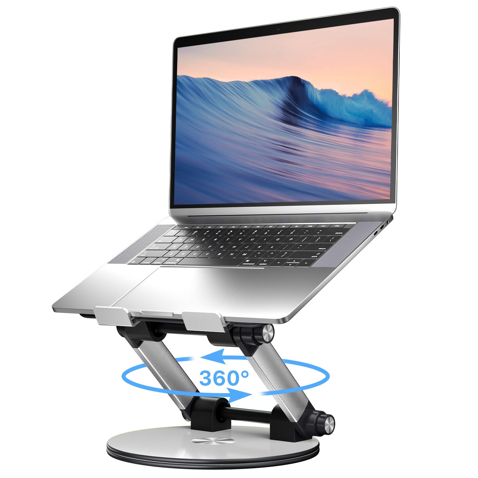 MYBAT PRO Adjustable Laptop Stand for Desk - 360° Rotating Ergonomic Computer Riser with Foldable Design, Fits 10-17.3 Inch Laptops - Perfect for Home Office, Gaming & Collaborative Workspaces