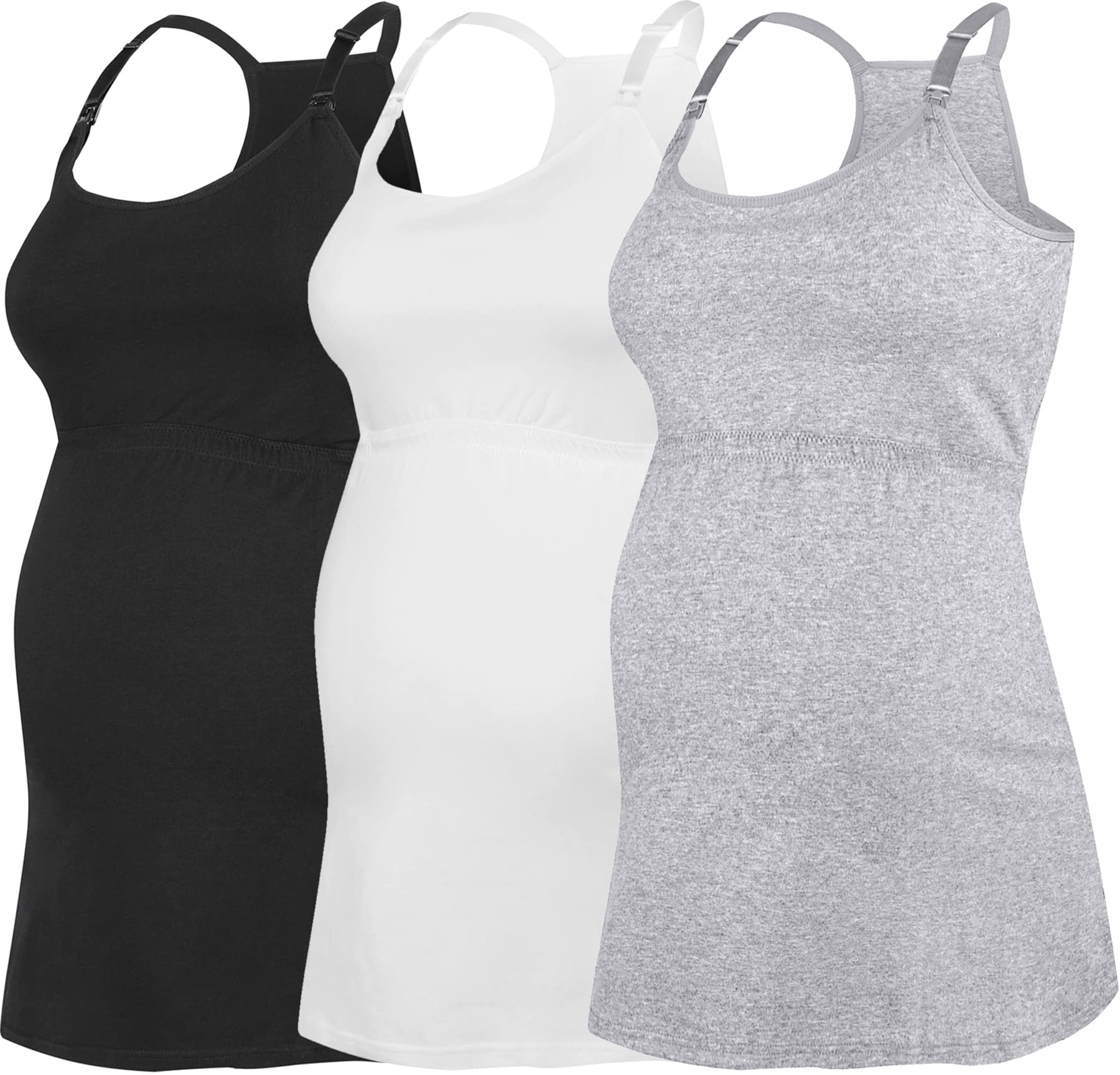 SUIEK Women's Maternity Nursing Tank Tops - Soft Cotton Breastfeeding Nightgown & Nursing Sleepwear for Comfortable Pregnancy and Postpartum Care | Perfect for Nighttime Nursing, Lounging and Hospital Stay