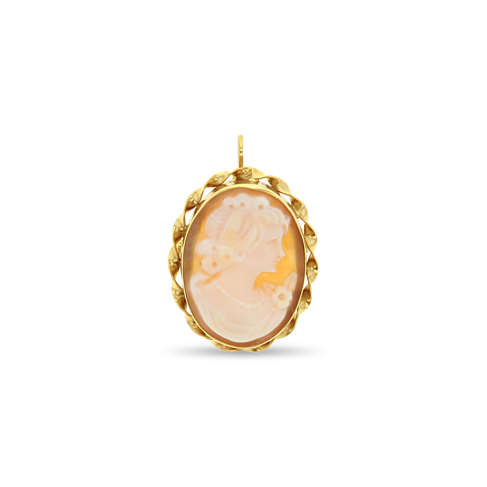Antique Victorian Cameo Brooch - Oval Gold Frame with Carved Shell Woman Profile - Perfect for Vintage Jewelry Collections, Bridal Accessories & Special Occasion Gifts