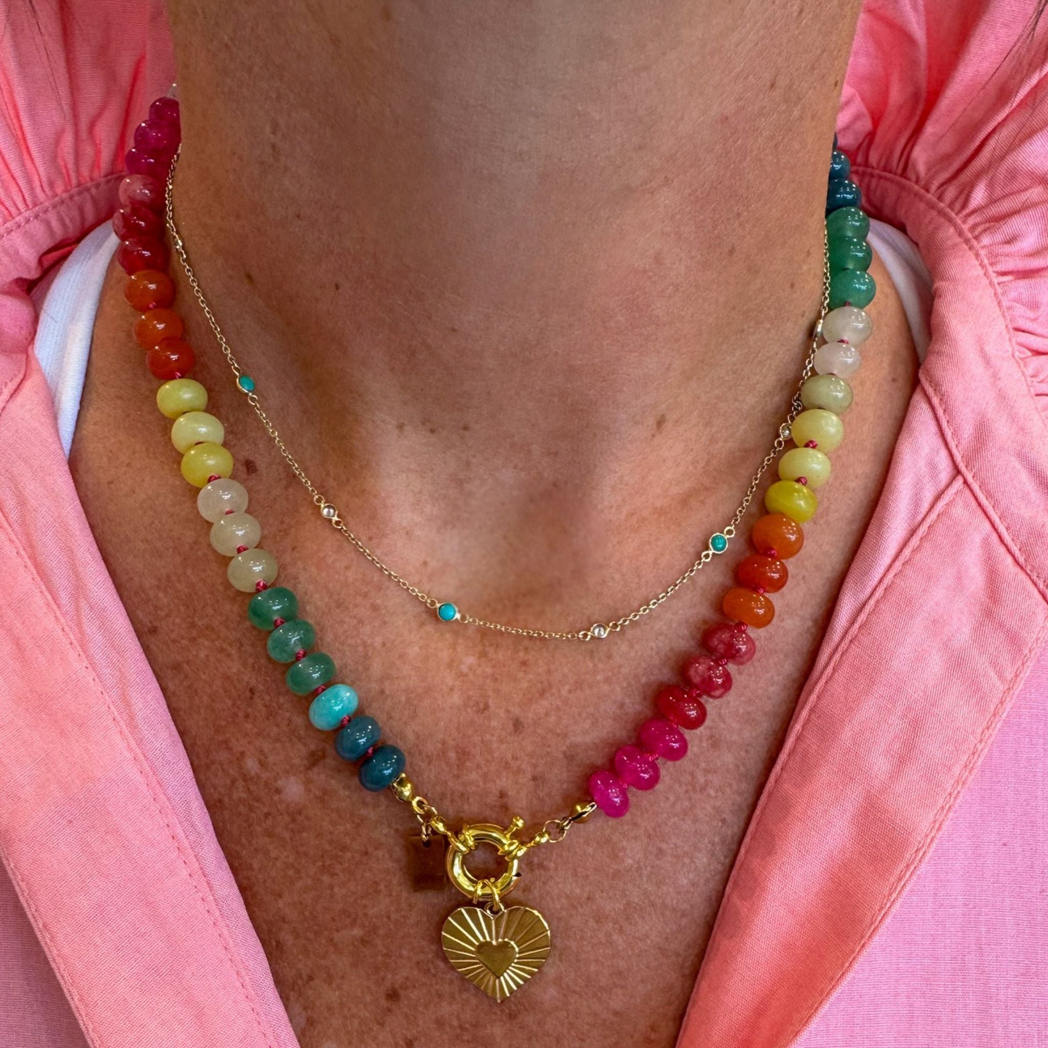 Wild at Heart Knotted Multicolor Beaded Necklace for Women - Boho Chic Handmade Jewelry for Casual Wear, Festivals & Layering