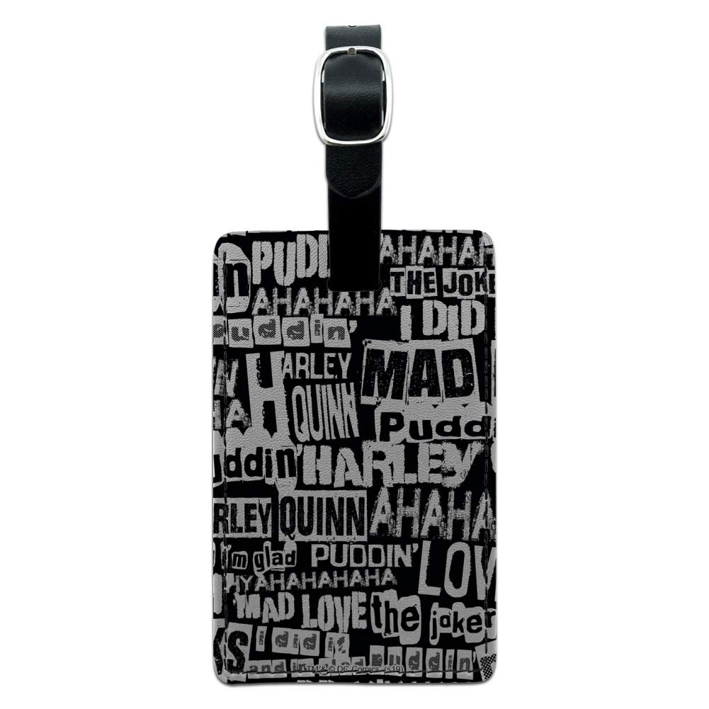 Harley Quinn Ransom Pattern Leather Luggage Tag - Rectangle Carry-On ID Tag for Suitcases, Backpacks & Travel Bags - Perfect for Airports, Business Trips & Vacation Travel Accessories