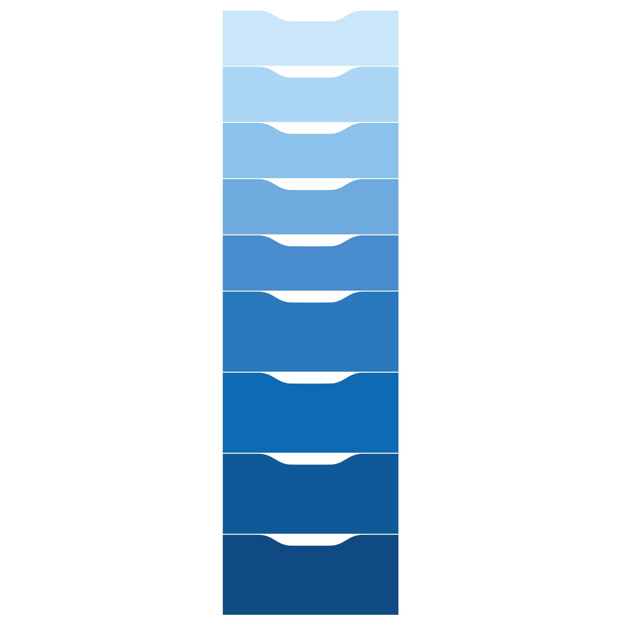 Blue Ombre Self-Adhesive Decals for IKEA Alex 9-Drawer Unit - Peel & Stick Removable Furniture Stickers - Easy DIY Home & Office Decor Upgrade for Desks, Dressers & Storage Units