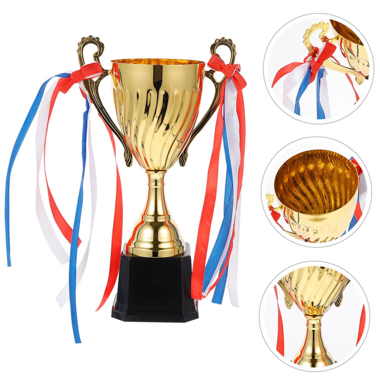 Happyyami Plastic Golden Early Learning Trophies - Award Trophies for Kids Games, Competitions & School Achievements - Perfect for Classroom Rewards, Sports Events & Student Recognition