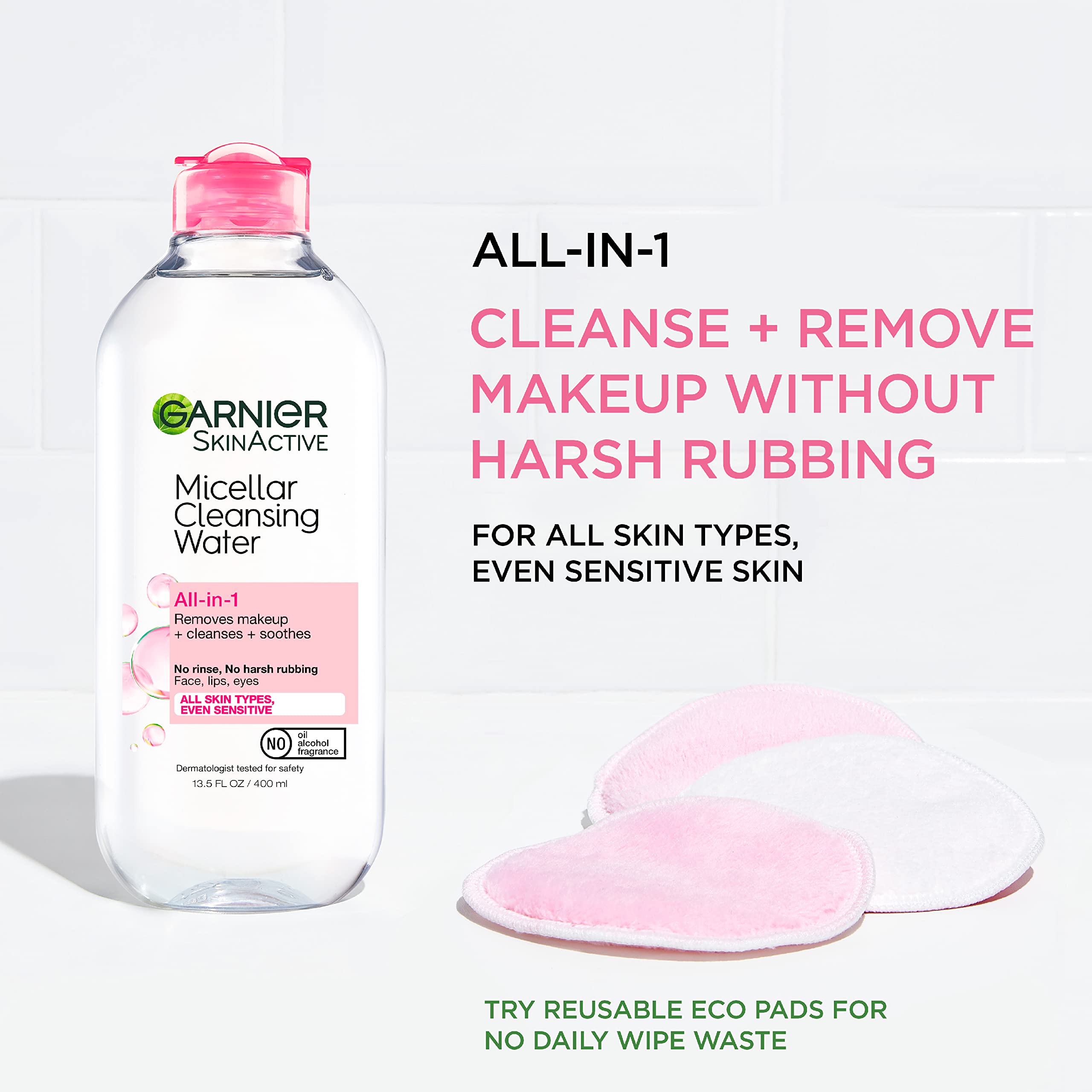 Garnier Back to School Hair Care Bundle - Micellar Cleansing Water (400mL) + Fructis Sleek & Shine Shampoo (22oz) & Conditioner (21oz) - 3-Piece Kit for Smooth, Shiny Hair - Perfect for Daily Hair Wash Routine & School Essentials (Packaging May Vary)