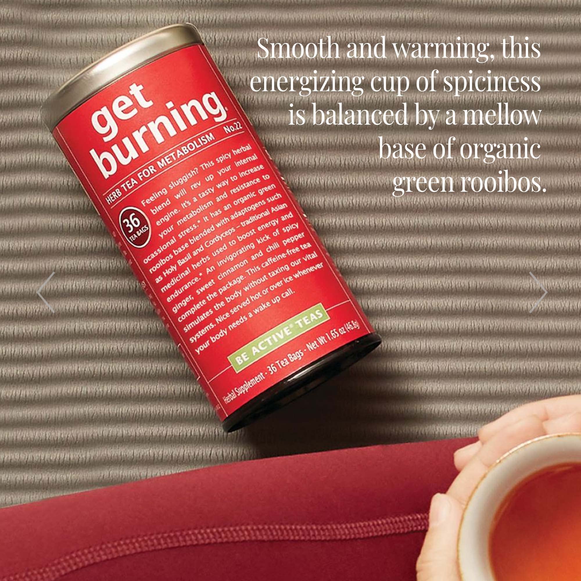 The Republic of Tea Be Active Green Rooibos Tea - 250 Tea Bags for Metabolism Boost & Weight Management | Herbal Tea for Energy & Wellness | Perfect for Morning Routine, Workout Recovery & Relaxation