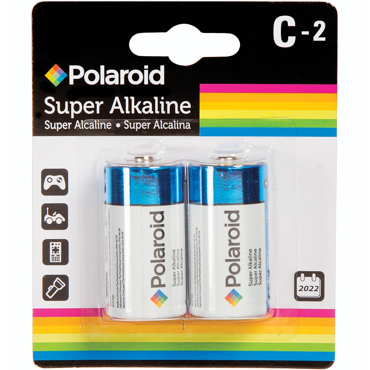 Darice Polaroid C Cell Super Alkaline Batteries - 2 Pack | Long-Lasting Power for Cameras, Flashlights & Toys | High-Performance Batteries for Home & Office Use