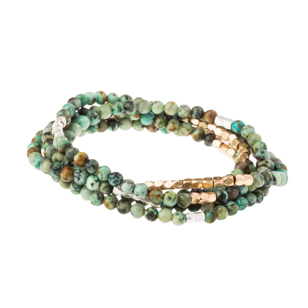 African Turquoise Jasper Wrap Bracelet for Transformation & Healing – Perfect for Meditation, Yoga, and Spiritual Growth