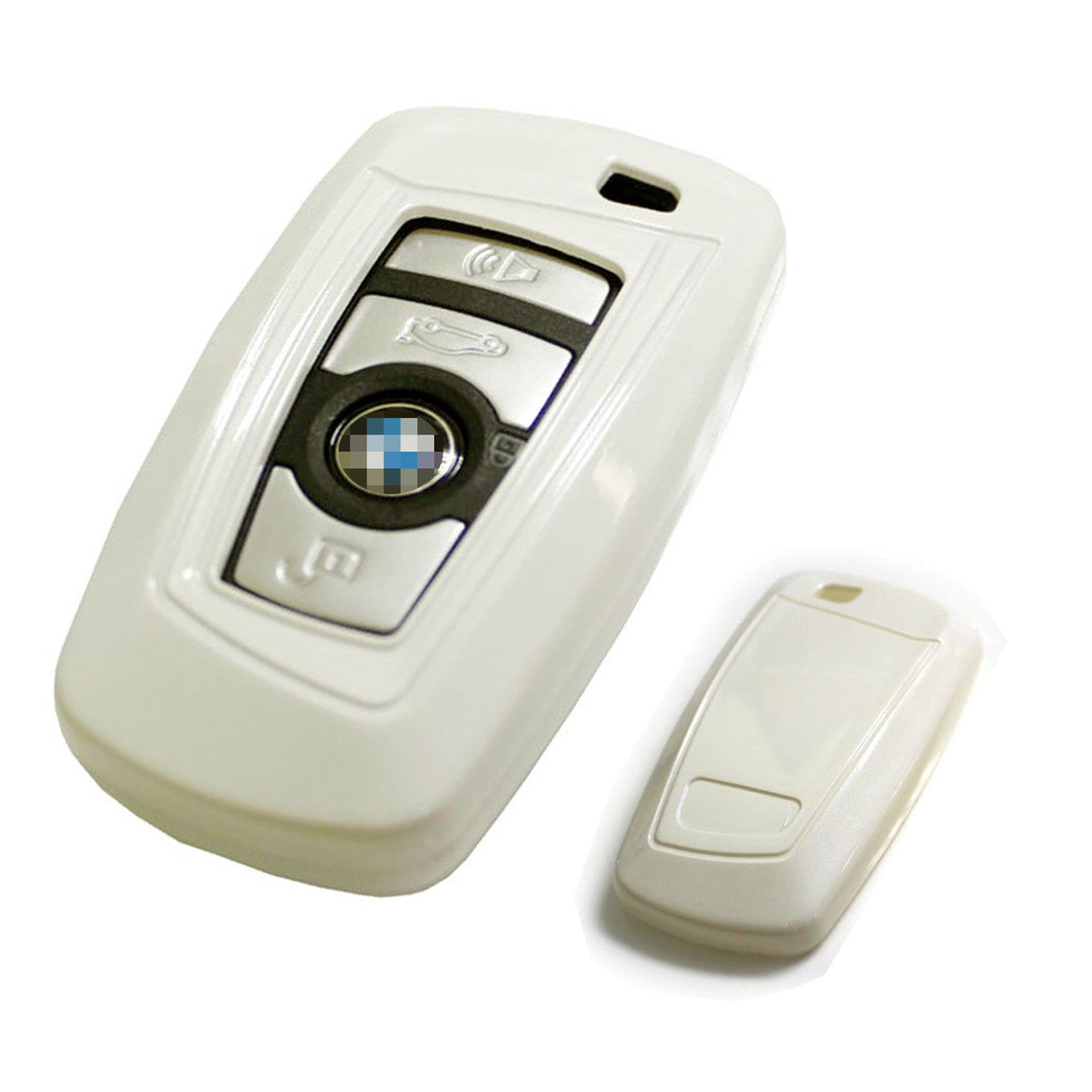 Premium Glossy White Smart Key Fob Shell Replacement for BMW 1 2 3 4 5 6 7 X3 Series - Exact Fit, Durable Protection (Perfect for Key Replacement, Car Security & Style Upgrade)