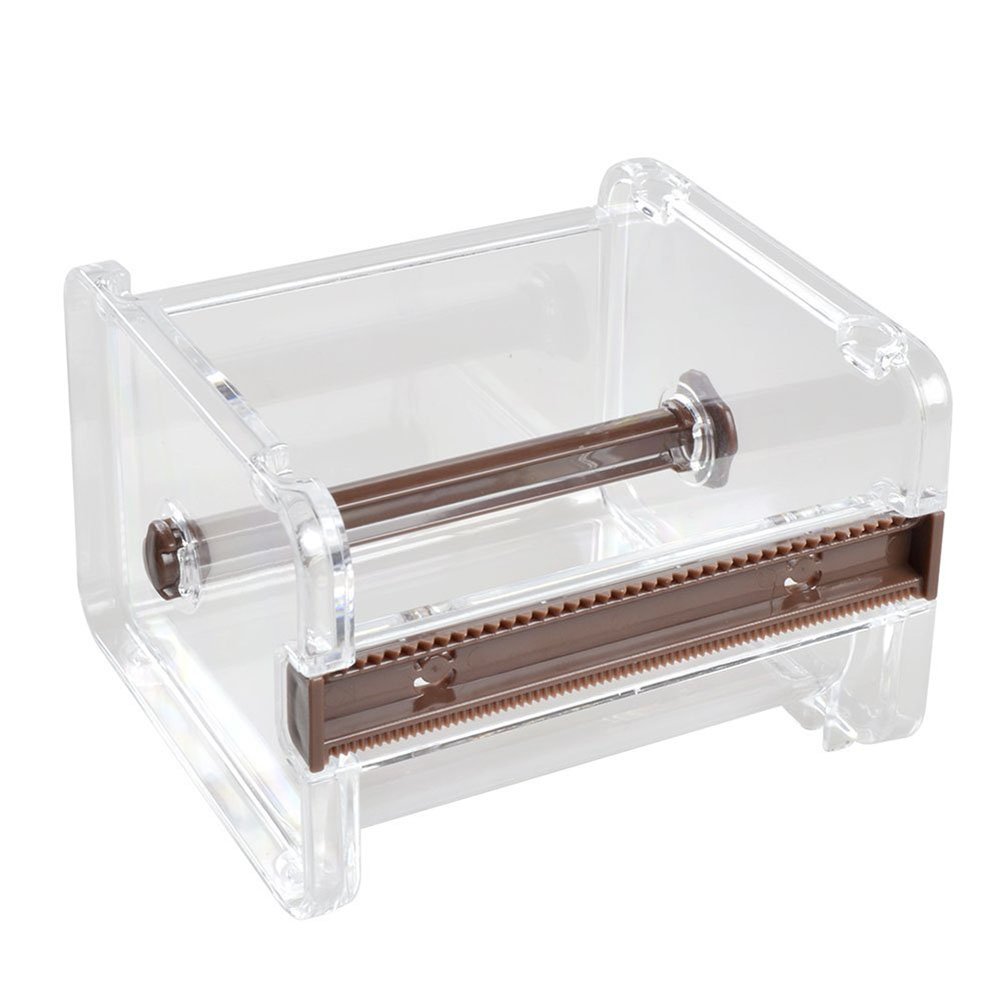 2-Pack Washi Tape Dispenser & Cutter - Desktop Roll Tape Holder Organizer for DIY, Scrapbooking, and Crafting - Masking Tape Storage Solution (Brown) - Perfect for Home, Office, and School Projects