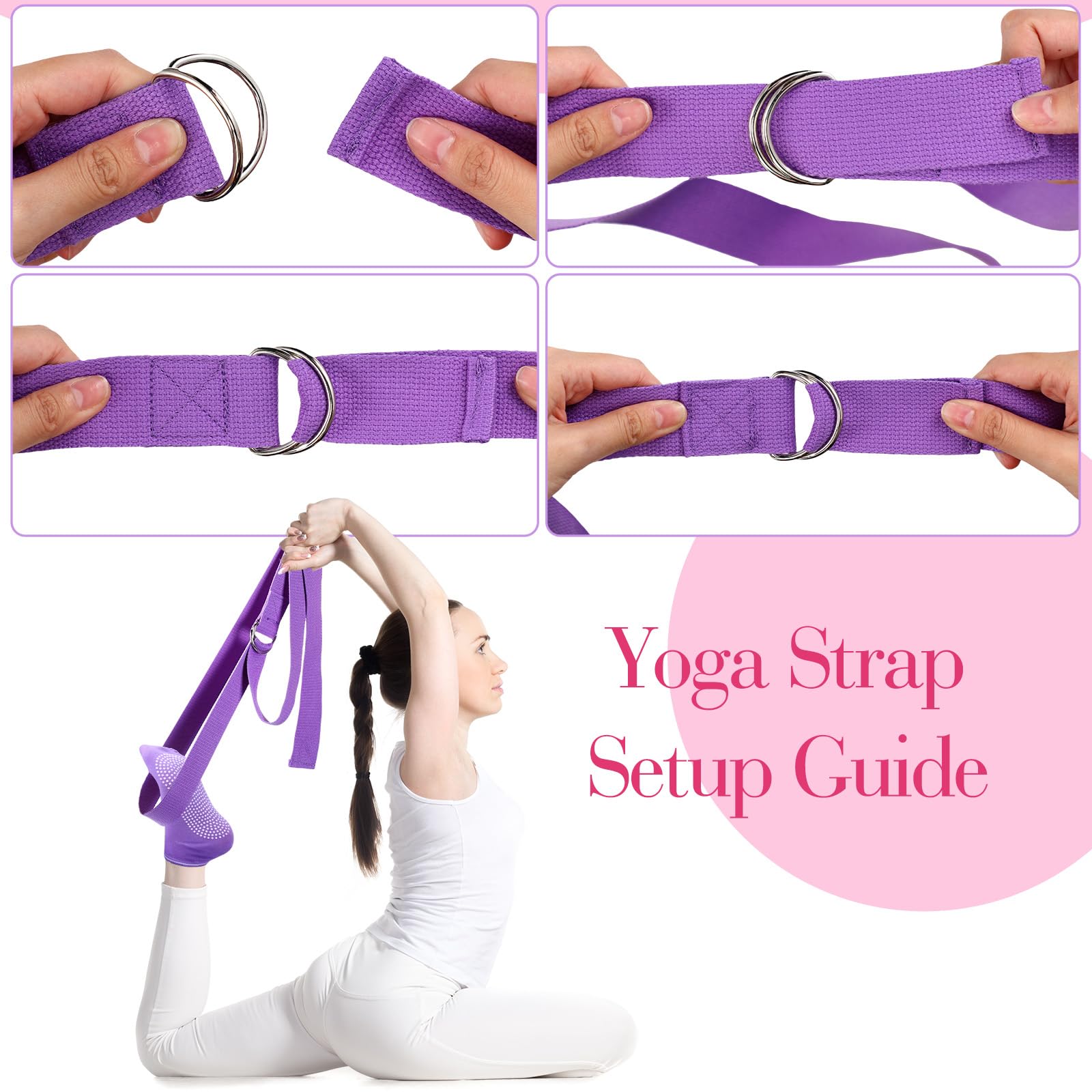 Poen 14-Piece Pilates Ring and Ball Set for Women - Fitness Circle, Resistance Bands, Stretching Strap, Non-Slip Socks & Gym Bag - Home Workout, Yoga, Barre & Pilates Exercise Equipment for Core Strength & Toning
