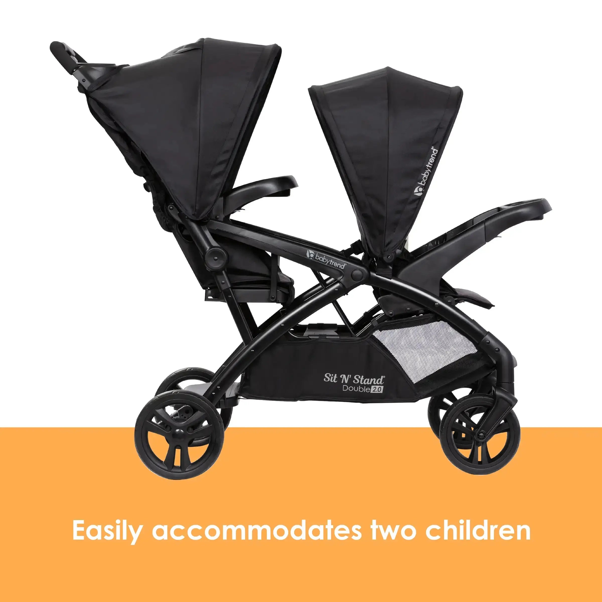 Sit N' Stand® Double 2.0 Stroller - Lightweight Tandem Baby Stroller with Adjustable Seat, Desert Tan (Walmart Exclusive) - Perfect for Twins, Siblings & Everyday Use at Parks, Malls & Travel